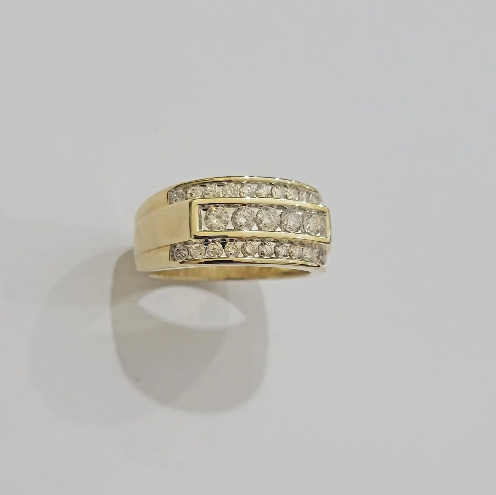 Real 10k 1CT Diamond Ring Men Band Natural Diamonds and Genuine 10kt Yellow Gold - Image 2