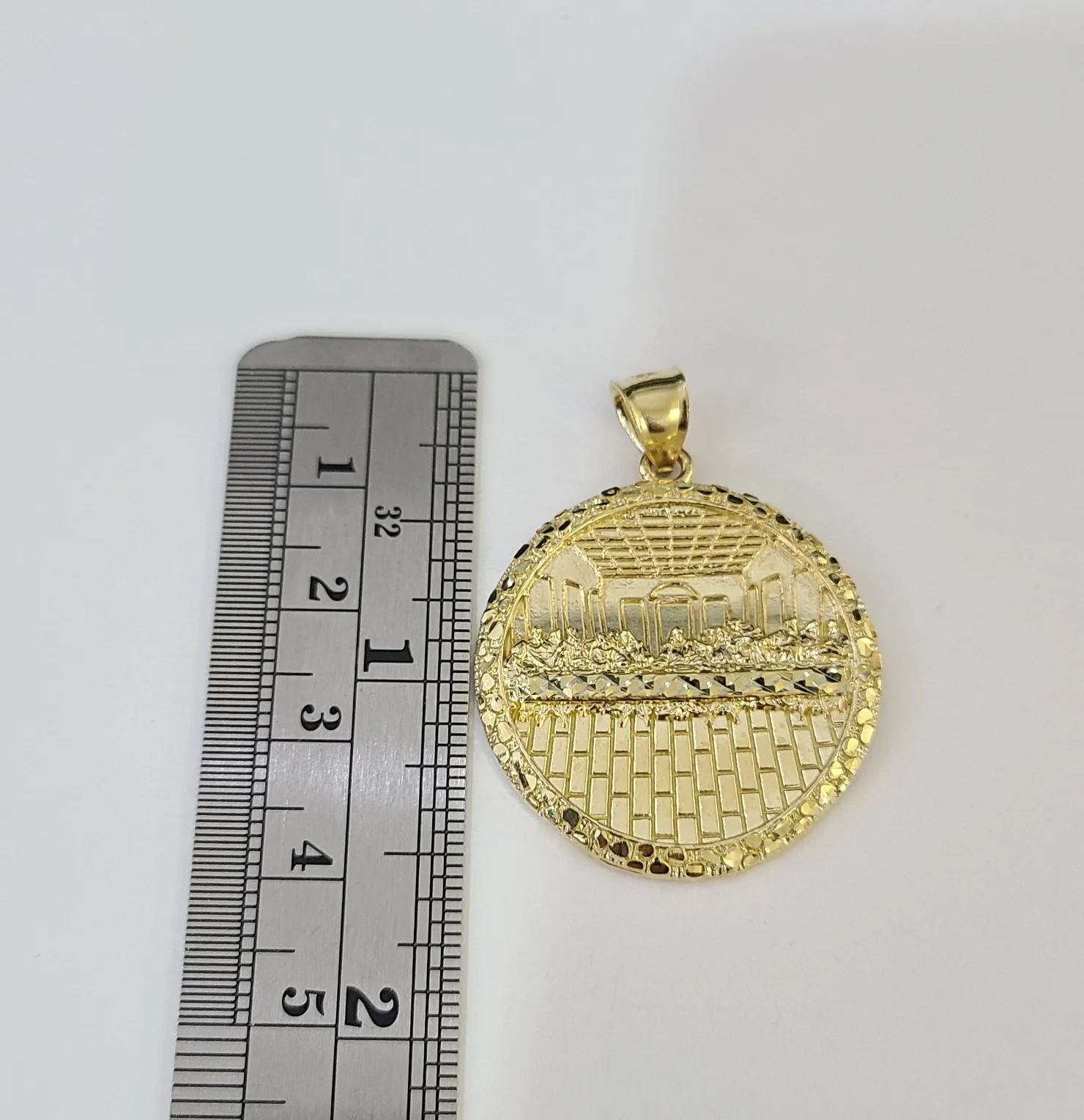 Real 10k Last Supper Charm Pendant Men Women 10kt Yellow Gold - Image 2