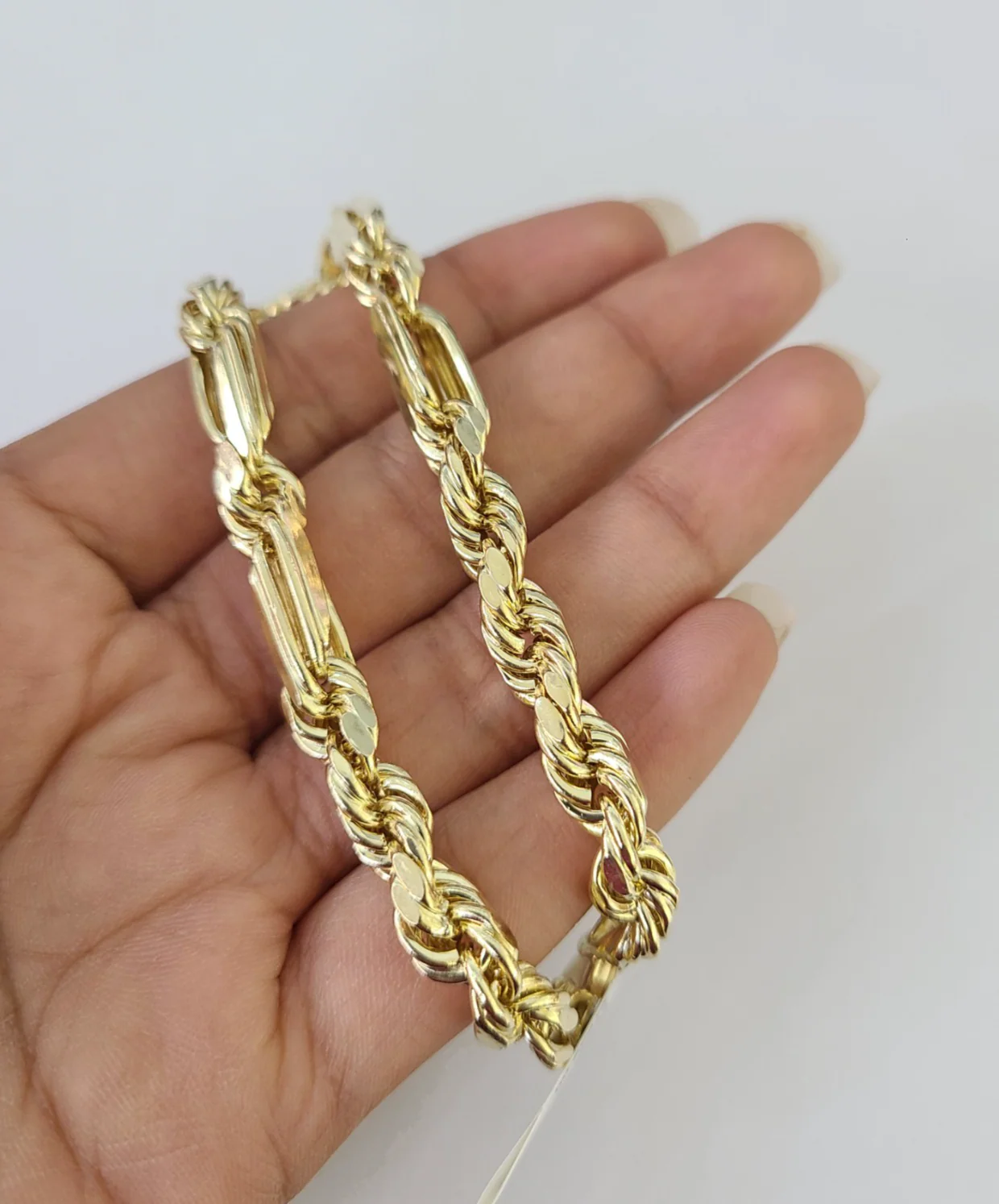 Real 10k Bracelet Milano Rope Yellow Gold 7mm 9 Inch Diamond Cuts 10KT Gold - Image 2