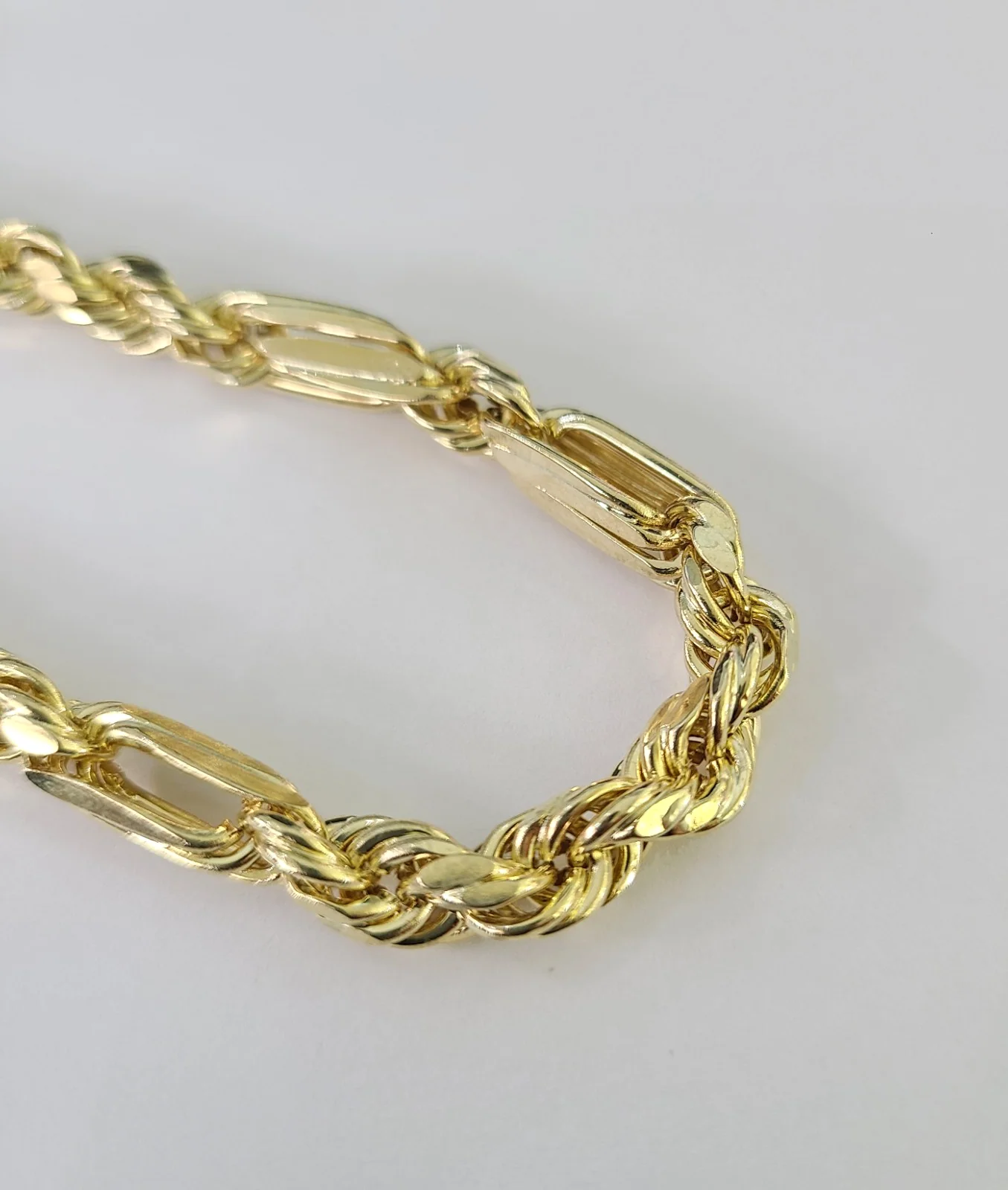 Real 10k Bracelet Milano Rope Yellow Gold 7mm 9 Inch Diamond Cuts 10KT Gold - Image 7