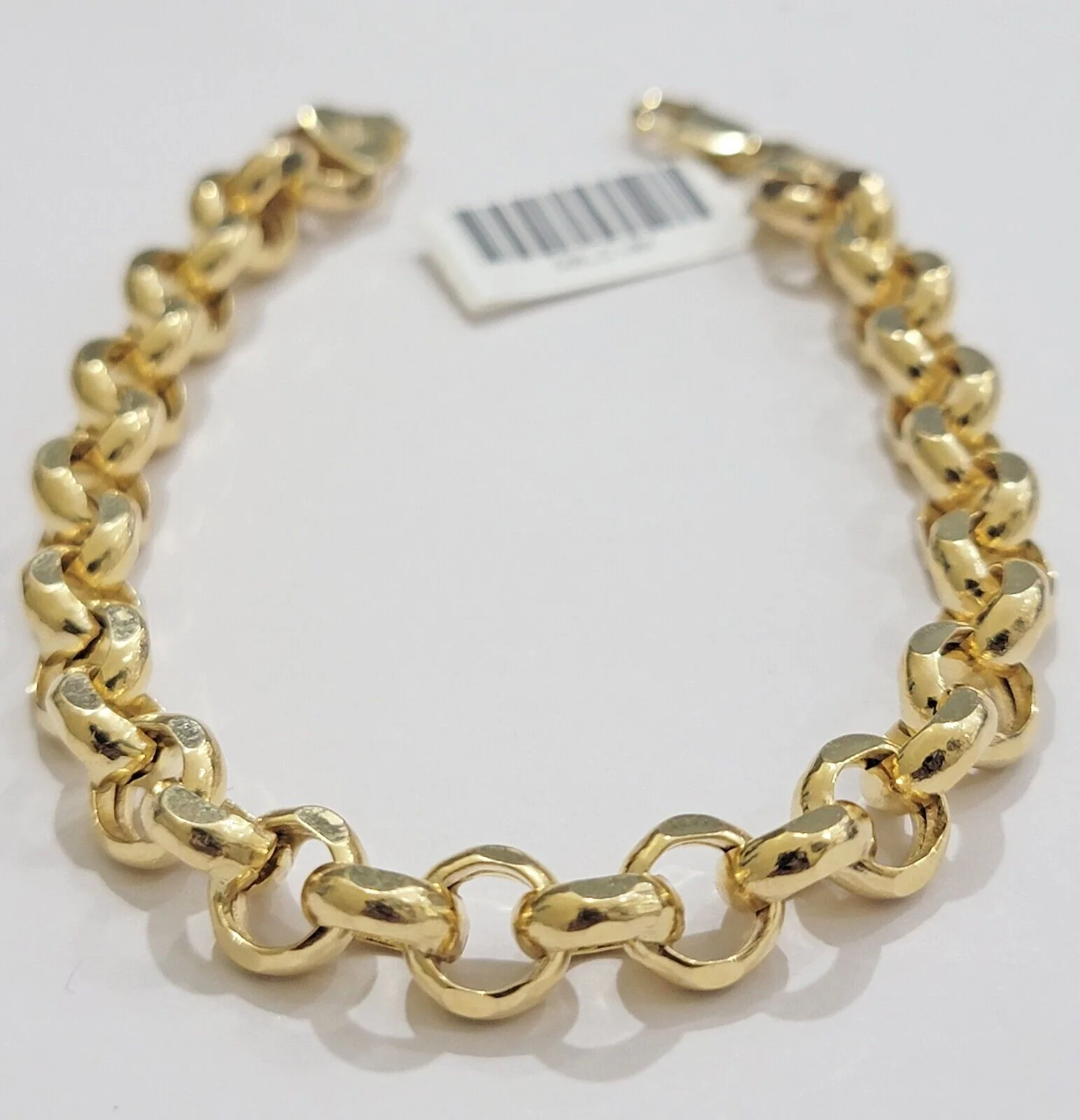 Real 10k Bracelet Rolo 8mm Circle Link 8" Inch Long Men &  Women 10K Yellow Gold - Image 2