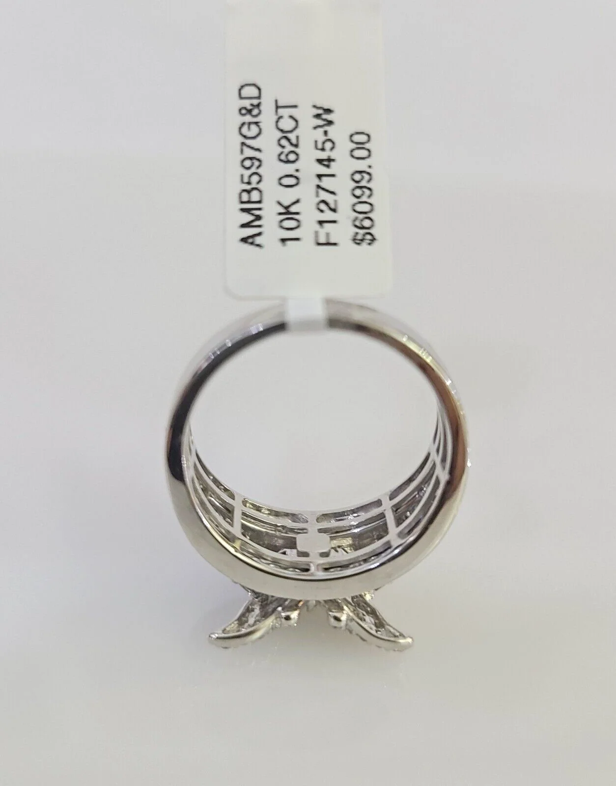 Real 10k Butterfly Diamond Ladies Ring Women Casual 10Kt White Gold All Sizes - Image 4