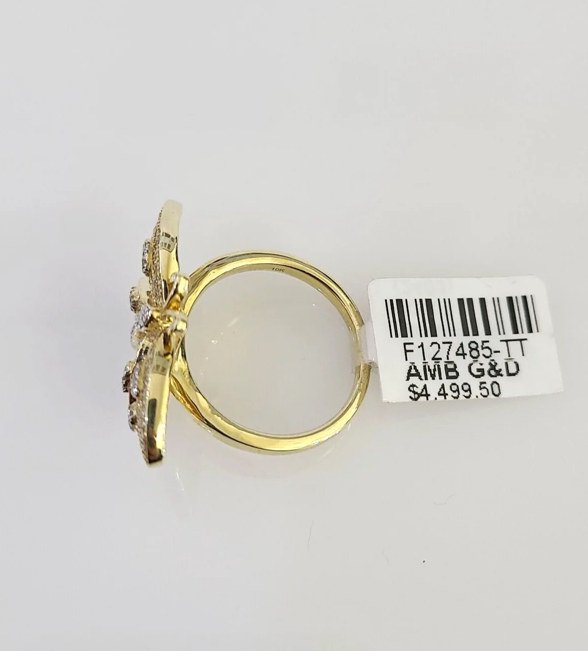 Real 10k Butterfly Diamond Ladies Ring Women Casual 10Kt Yellow Gold All Sizes - Image 6