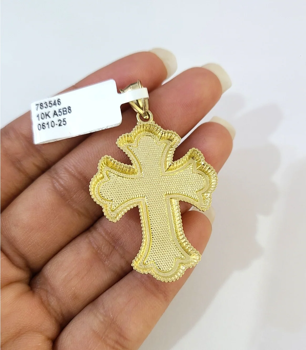 Real 10k Charm Pendant Christ Cross Crucifix Yellow Gold 10KT - Image 5