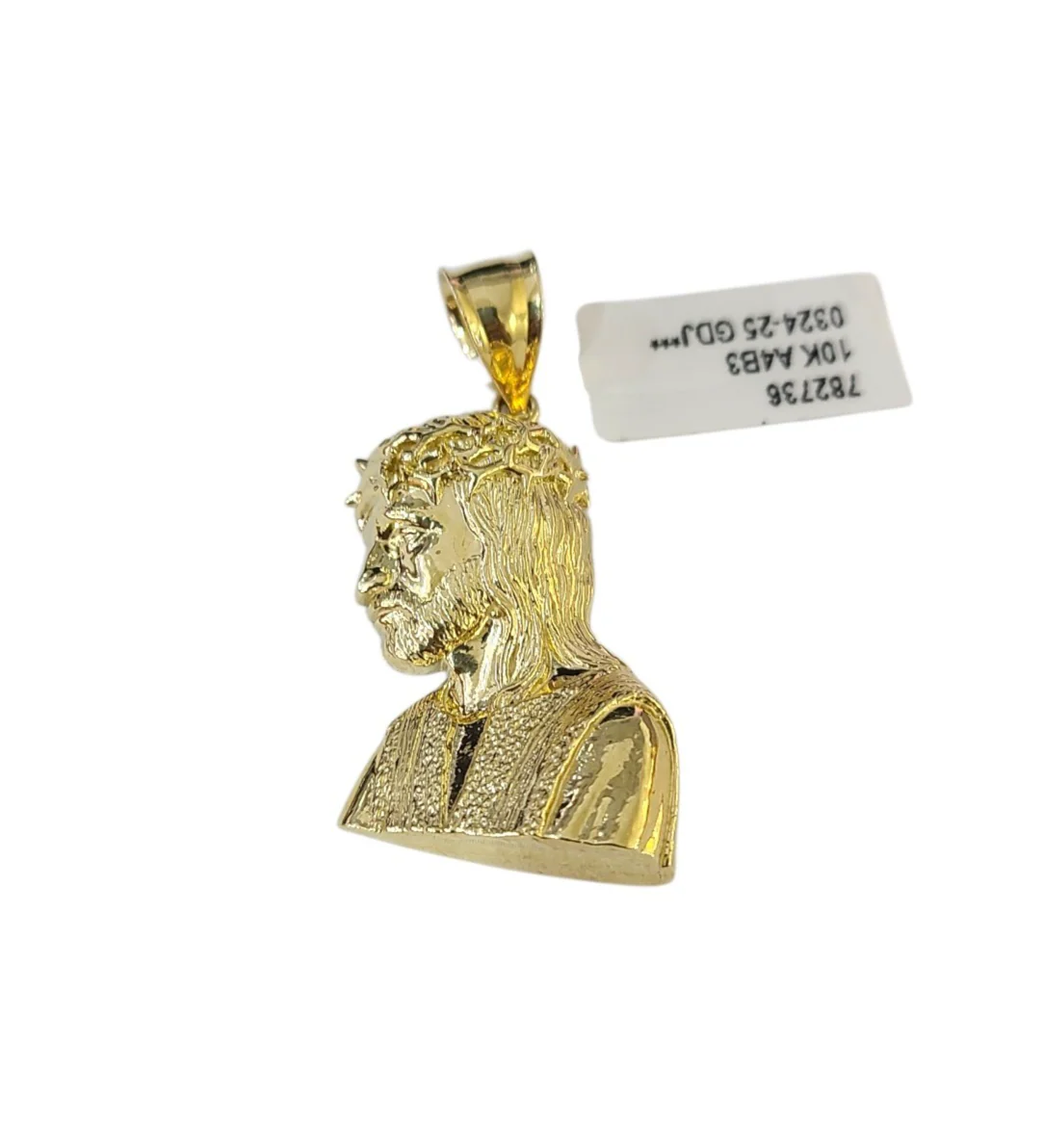Real 10k Charm Pendant Christ Head Yellow Gold 10KT - Image 2