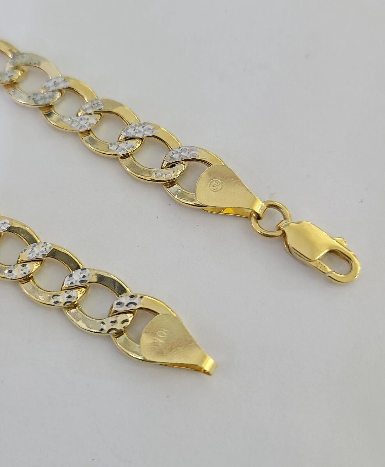 Real 10K Cuban Curb Link Bracelet Yellow Gold Diamond Cut 10mm 8" Inch - Image 4