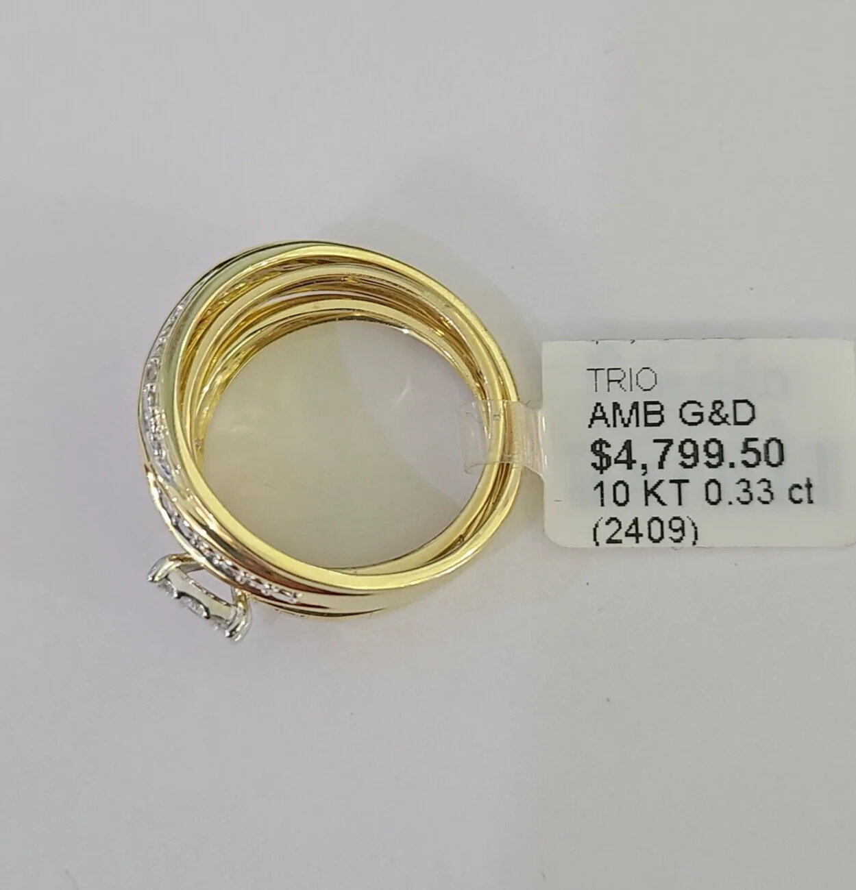 REAL 10k Diamond Ring Ladies Men Trio SET Wedding Engagement Genuine Yellow Gold - Image 5