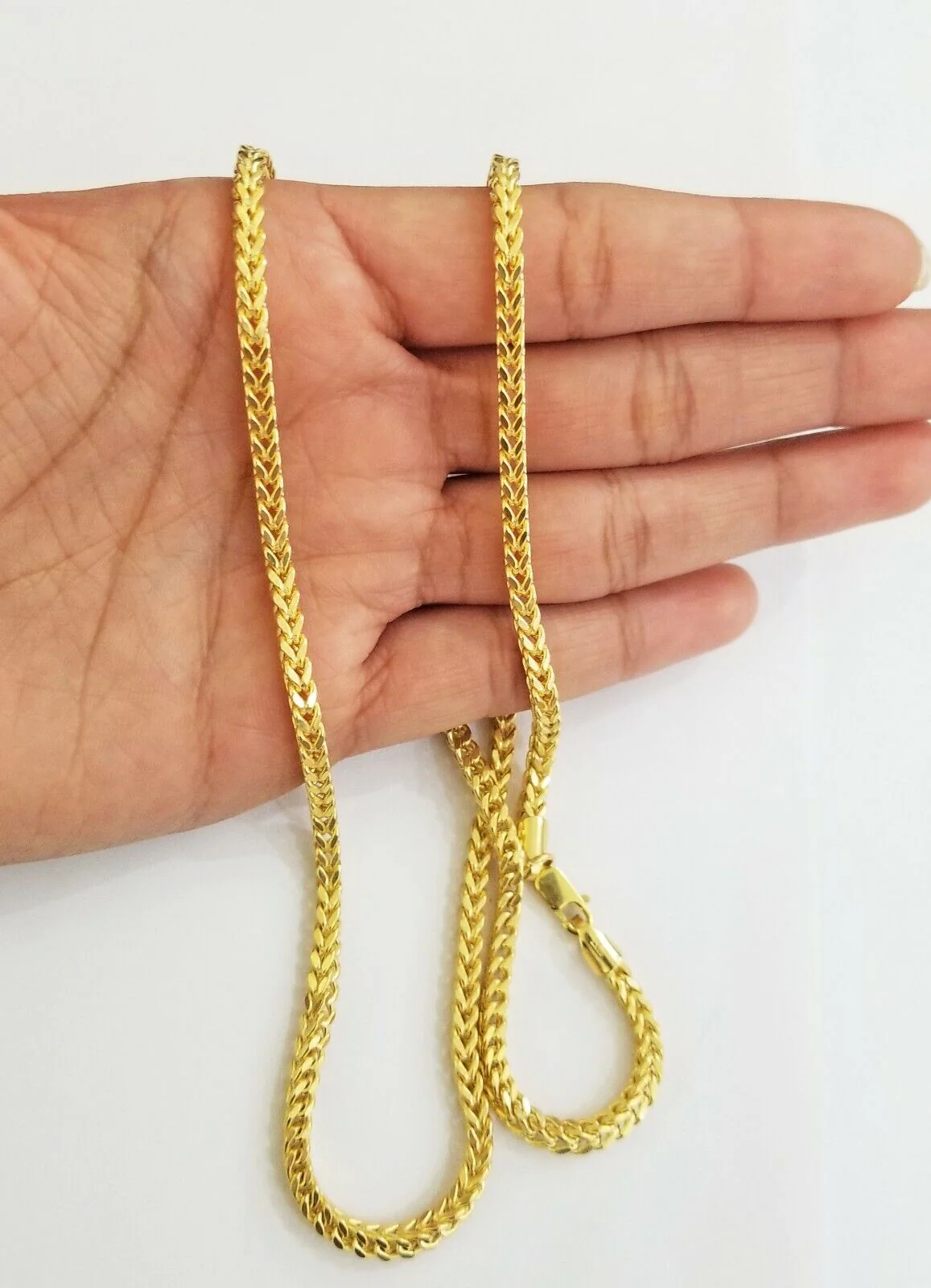 Real 10k Franco Yellow gold Chain 3mm 26 inch necklace lobster lock 10kt - Image 2