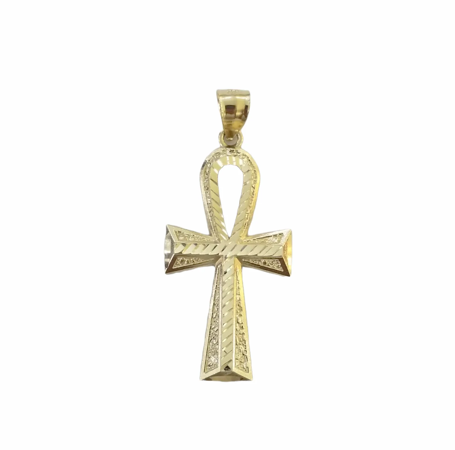 Real 10k Gold Ankh Cross Egyptian Symbol Pendent 3mm Franco Chain 18"-28" Inch - Image 6