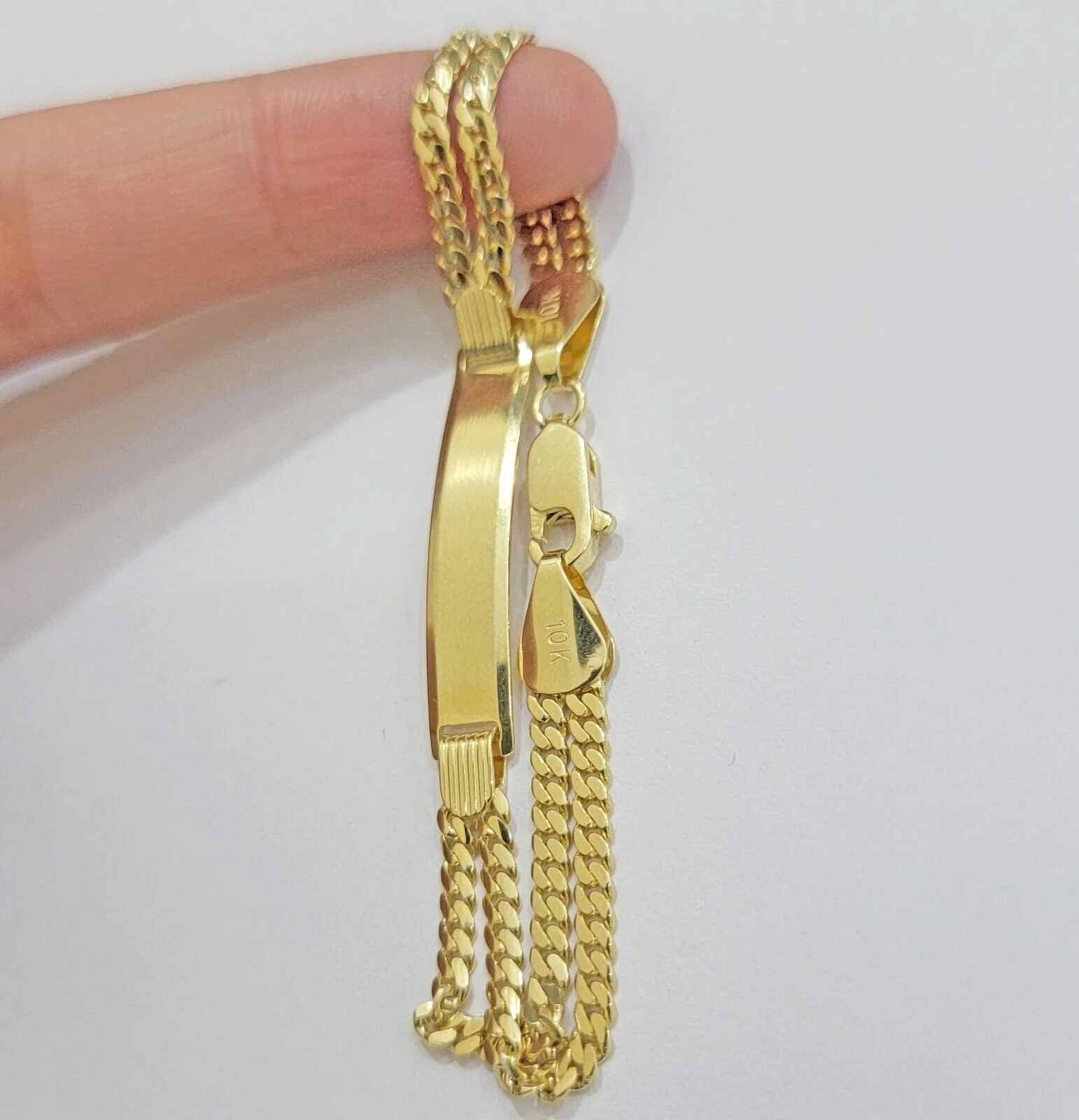 REAL 10k Gold Baby Bracelet ID Miami Cuban Link 5mm 6 Inch Kids SOLID , STRONG - Image 3