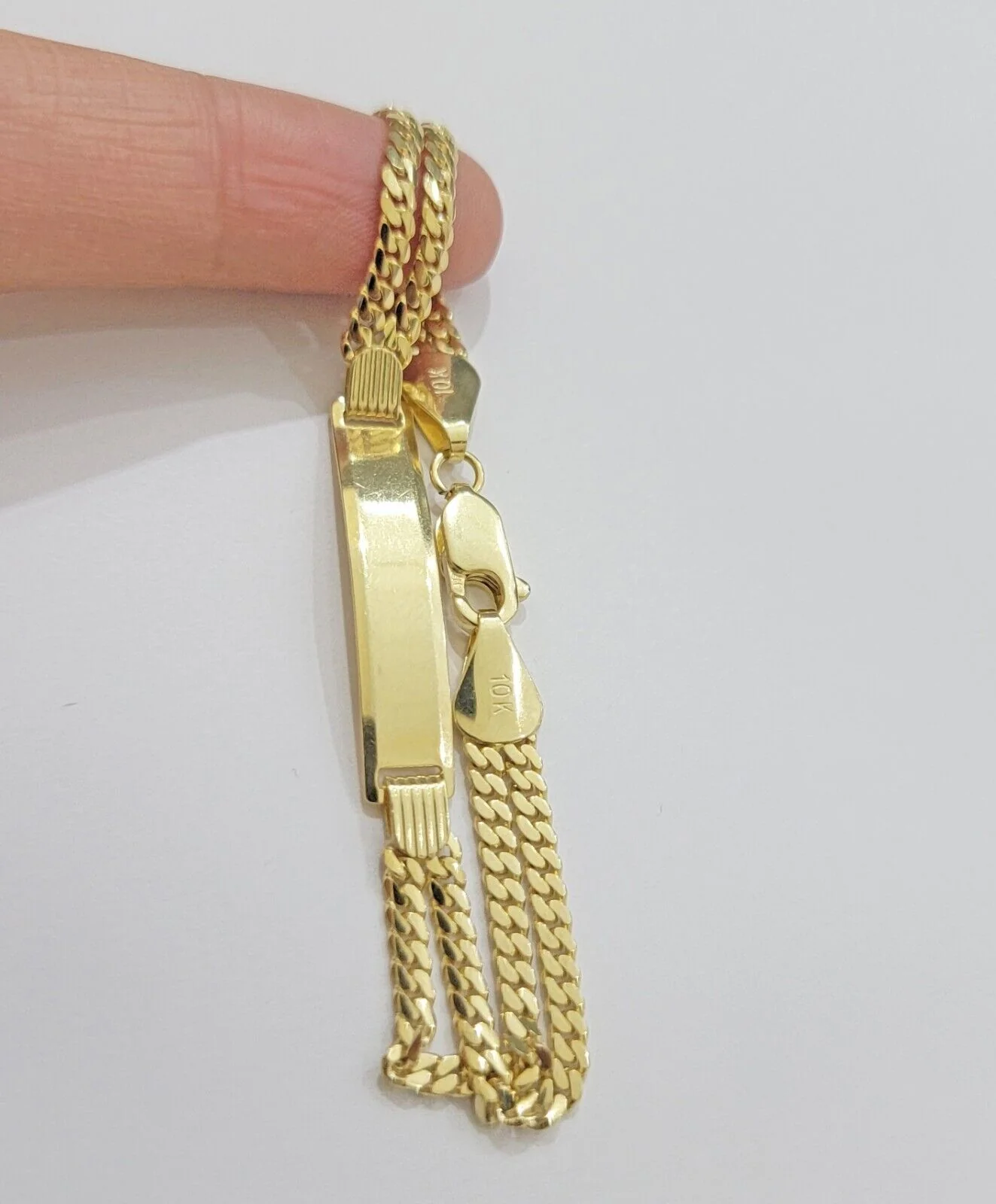 REAL 10k Gold Baby Bracelet ID Miami Cuban Link 5mm 6 Inch Kids SOLID , STRONG - Image 9