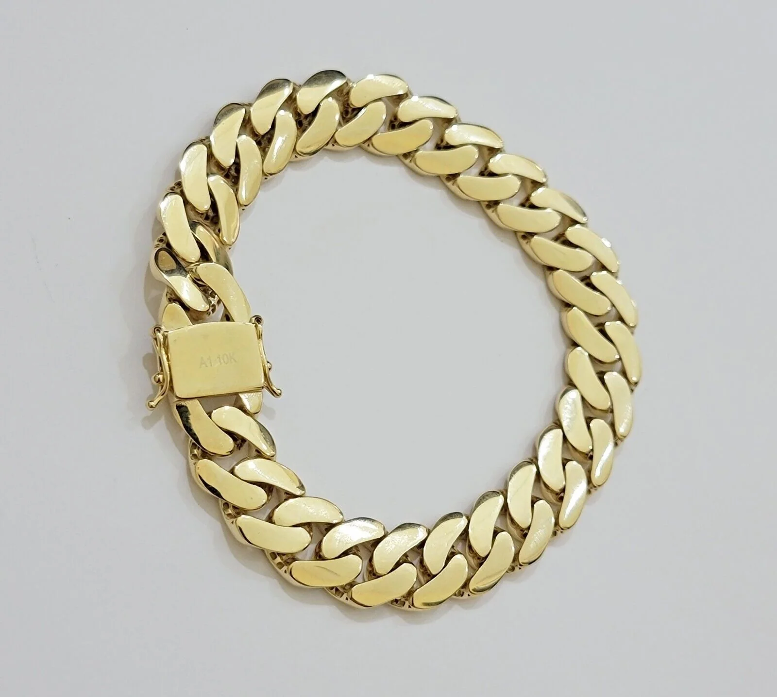Real 10k Gold Bracelet 12mm Royal Miami Cuban Link 8 inch Men's 10kt Yellow Gold - Image 3