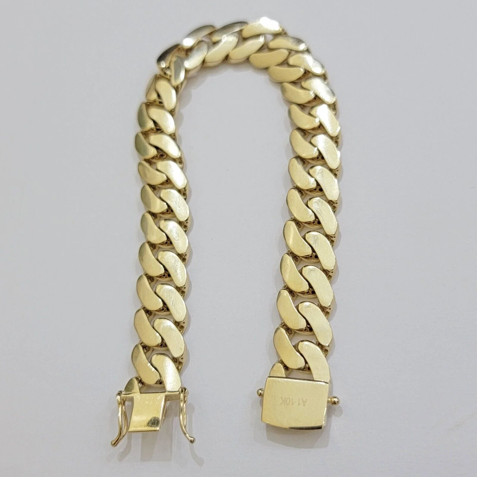 Real 10k Gold Bracelet 12mm Royal Miami Cuban Link 8 inch Men's 10kt Yellow Gold - Image 4