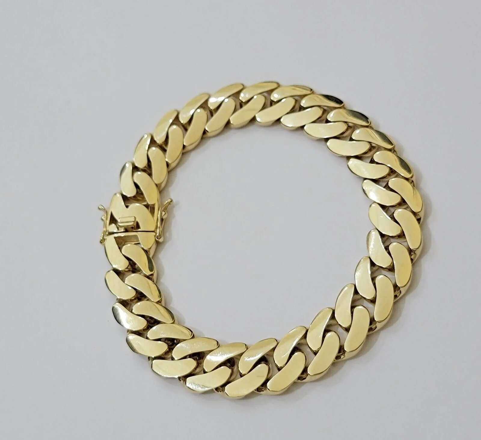 Real 10k Gold Bracelet 12mm Royal Miami Cuban Link 8 inch Men's 10kt Yellow Gold - Image 9