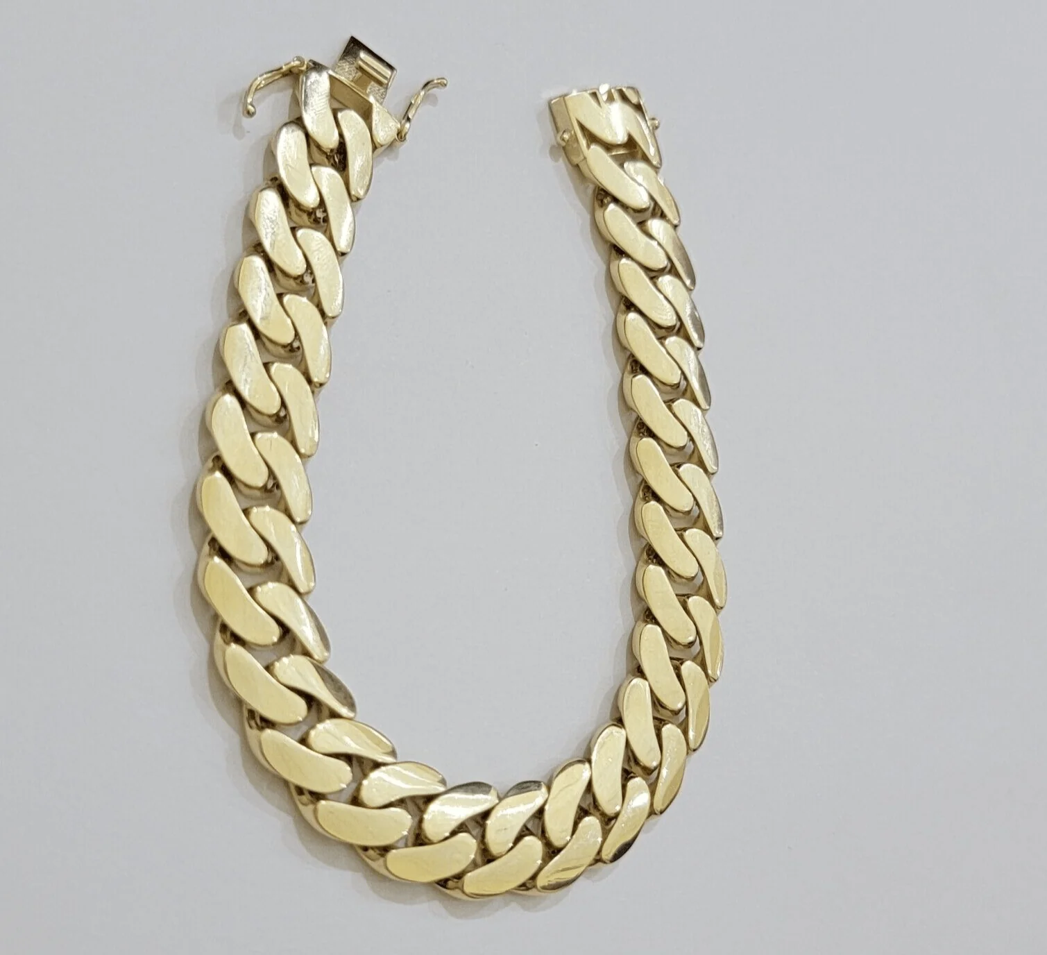 Real 10k Gold Bracelet 12mm Royal Miami Cuban Link 9 inch Men's 10kt Yellow Gold - Image 3
