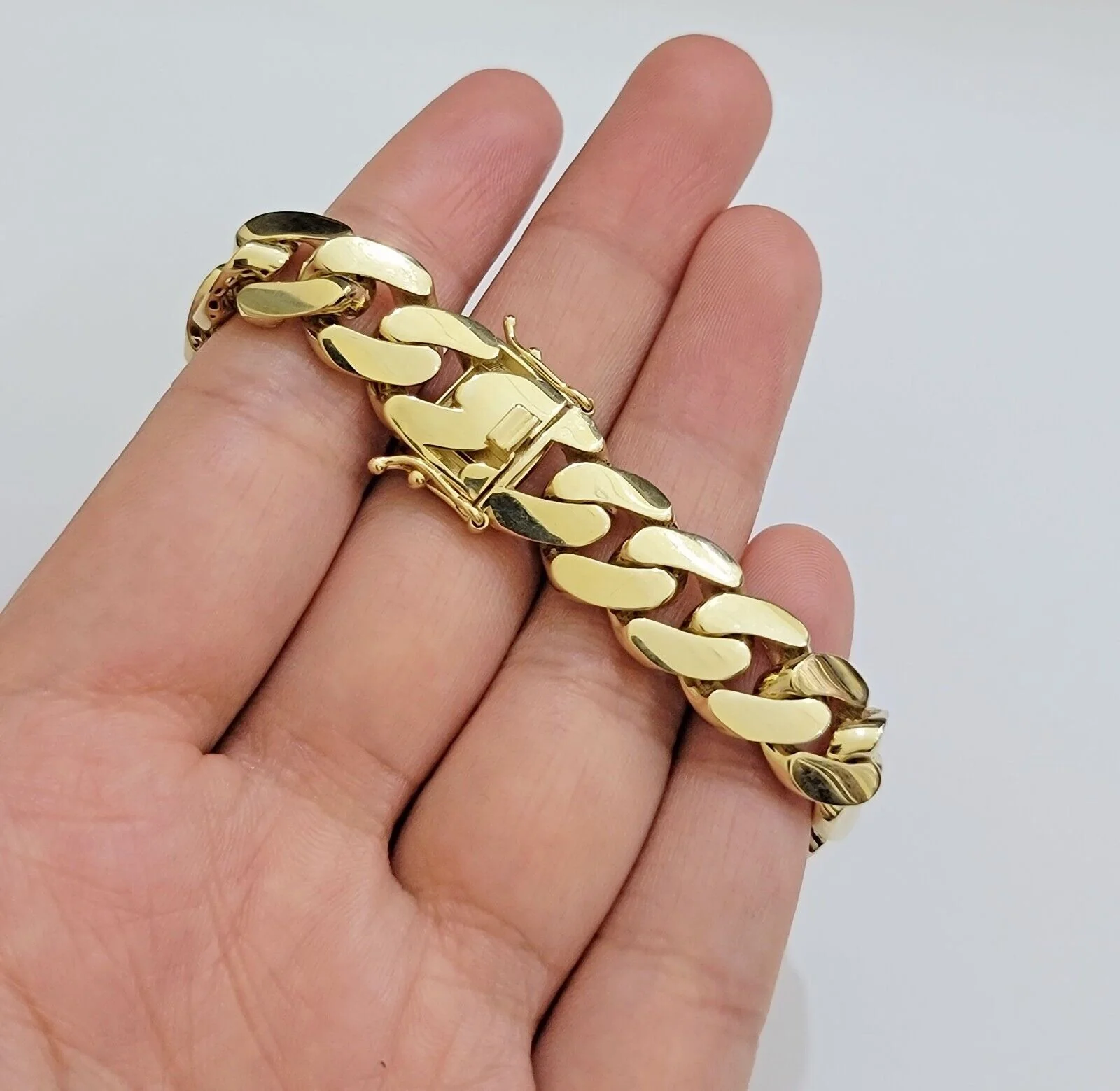 Real 10k Gold Bracelet 12mm Royal Miami Cuban Link 9 inch Men's 10kt Yellow Gold - Image 6