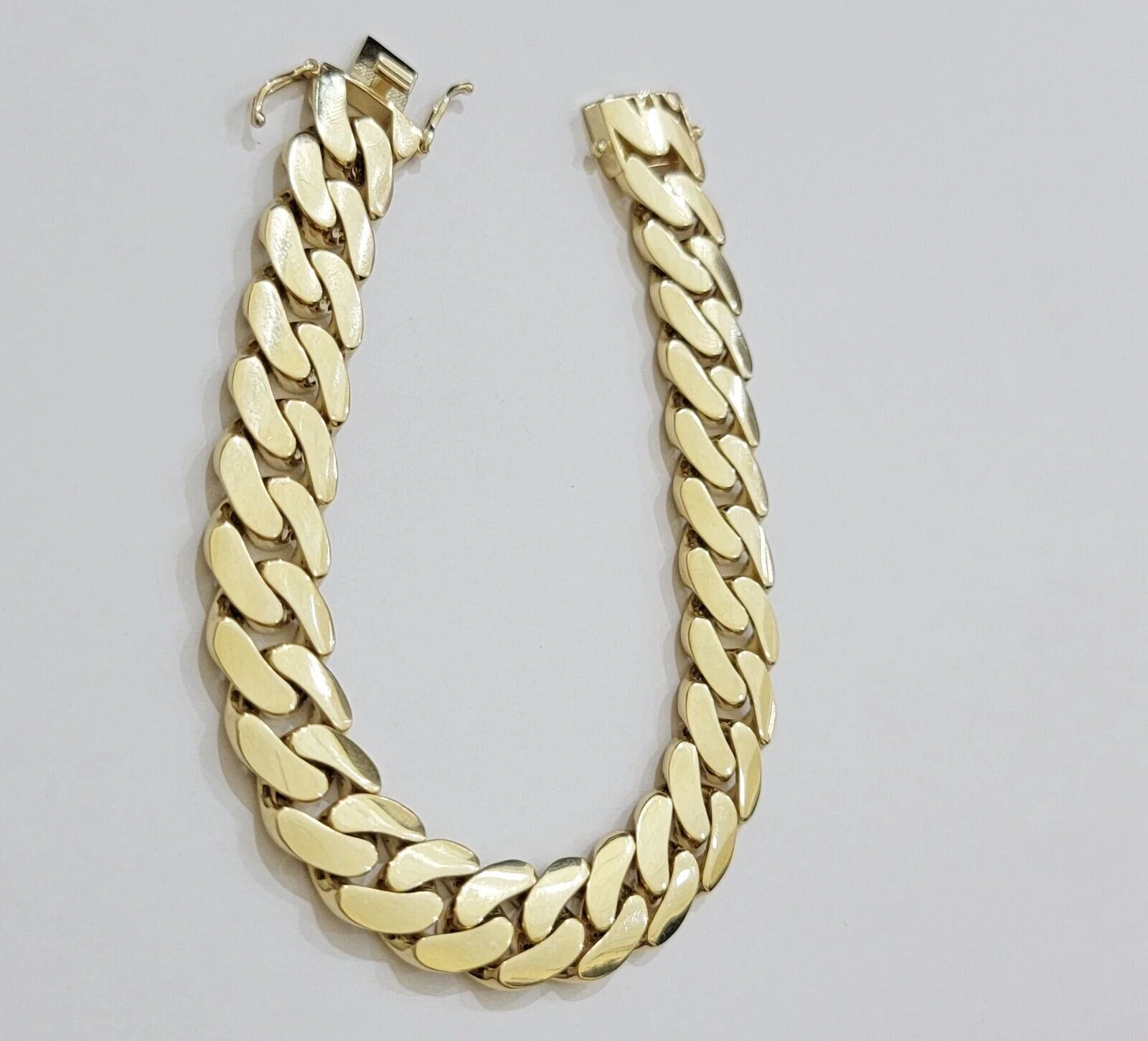 Real 10k Gold Bracelet 12mm Royal Miami Cuban Link 9 inch Men's 10kt Yellow Gold - Image 7