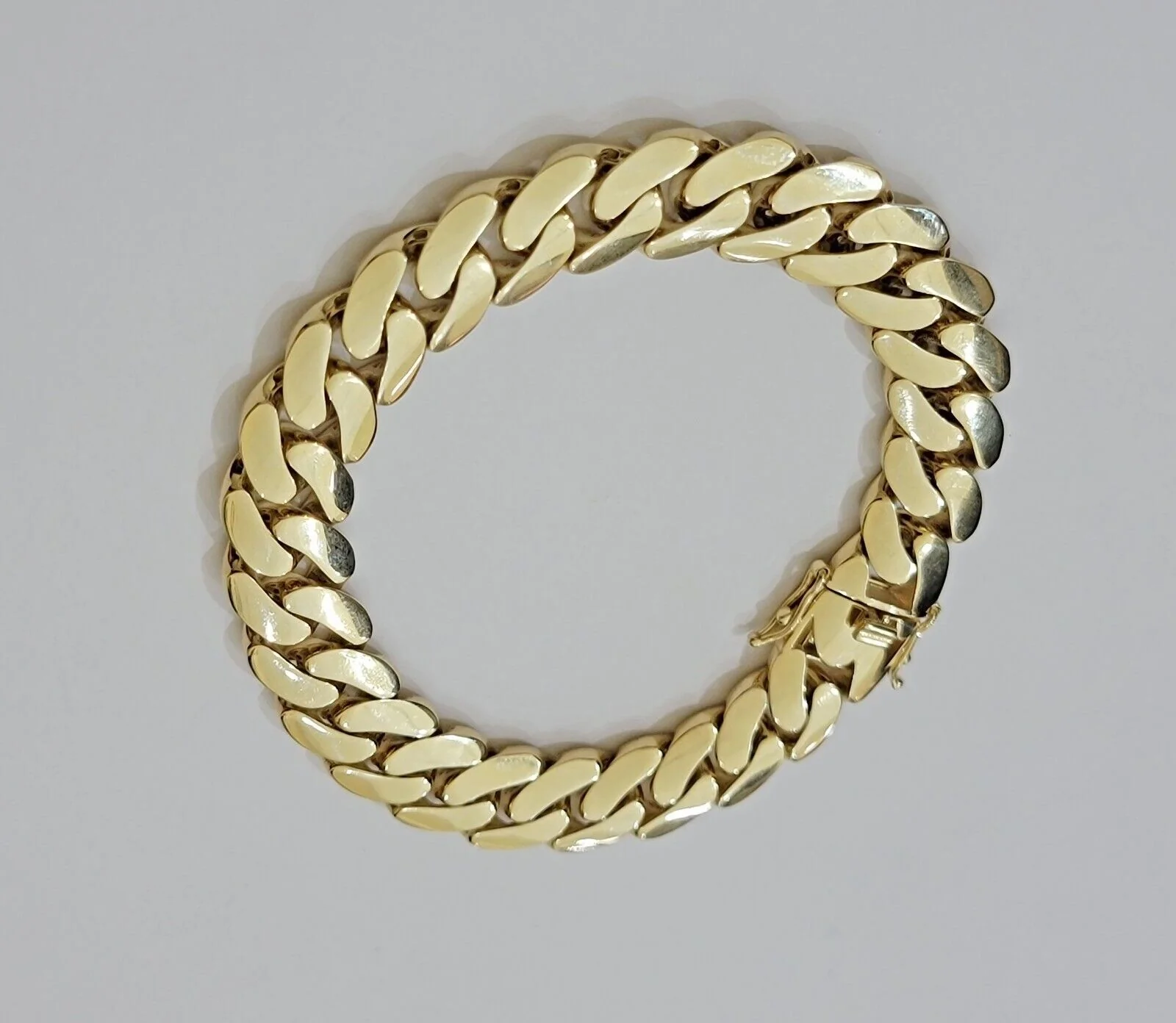 Real 10k Gold Bracelet 12mm Royal Miami Cuban Link 9 inch Men's 10kt Yellow Gold - Image 8