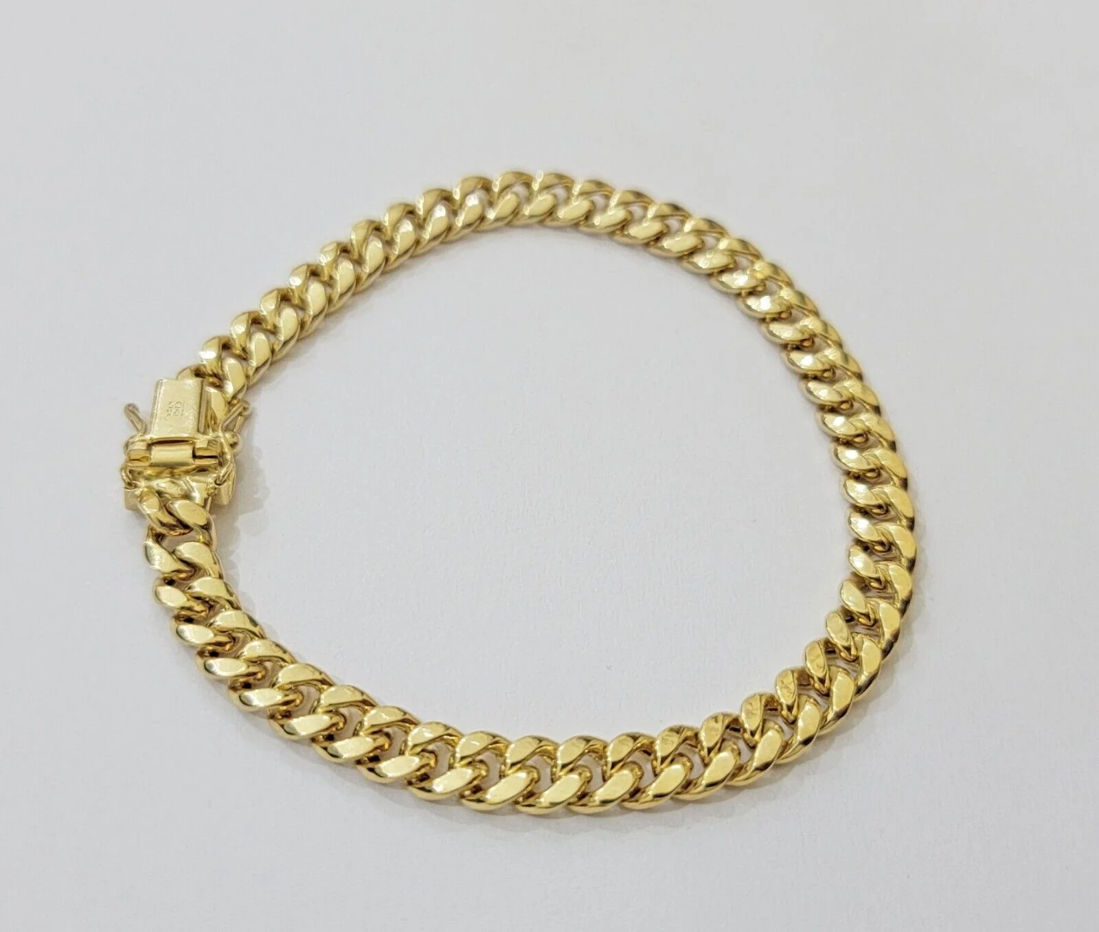 Real 10k Gold Bracelet 7 Inch 6mm Miami Cuban Link 10kt Yellow Gold For Women - Image 6