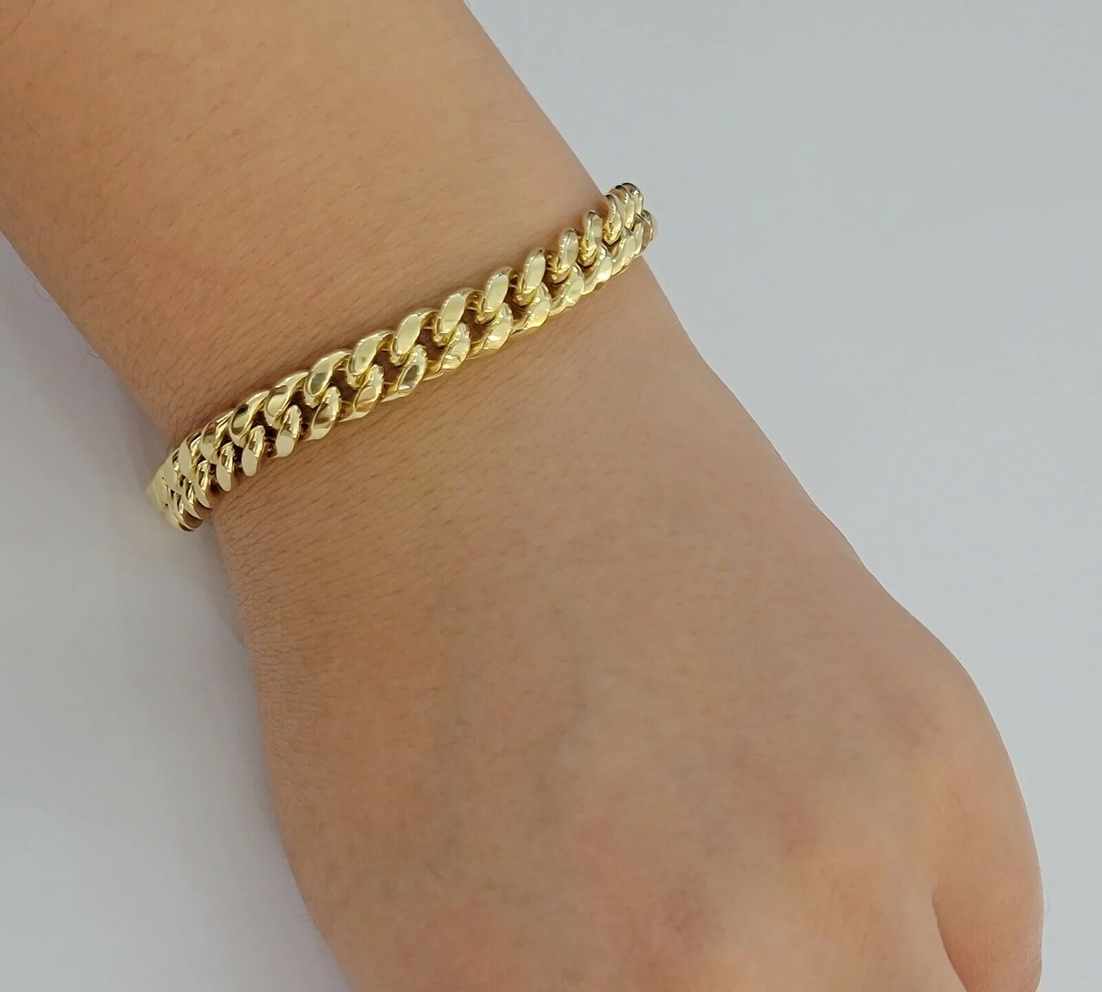Real 10k Gold Bracelet 7 inch 8mm Miami Cuban Link Box Clasp Strong Men Women - Image 4