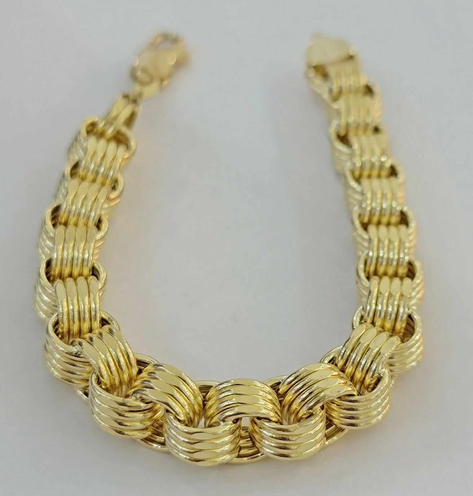 REAL 10k Gold Bracelet Byzantine Box 8" 9mm 10 kt Yellow Gold Men's Genuine 10kt - Image 2