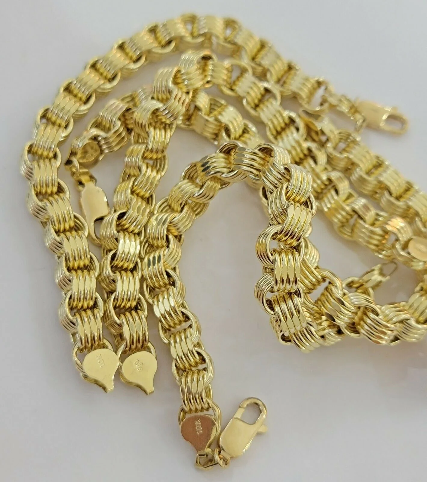 REAL 10k Gold Bracelet Byzantine Box 8" 9mm 10 kt Yellow Gold Men's Genuine 10kt - Image 6