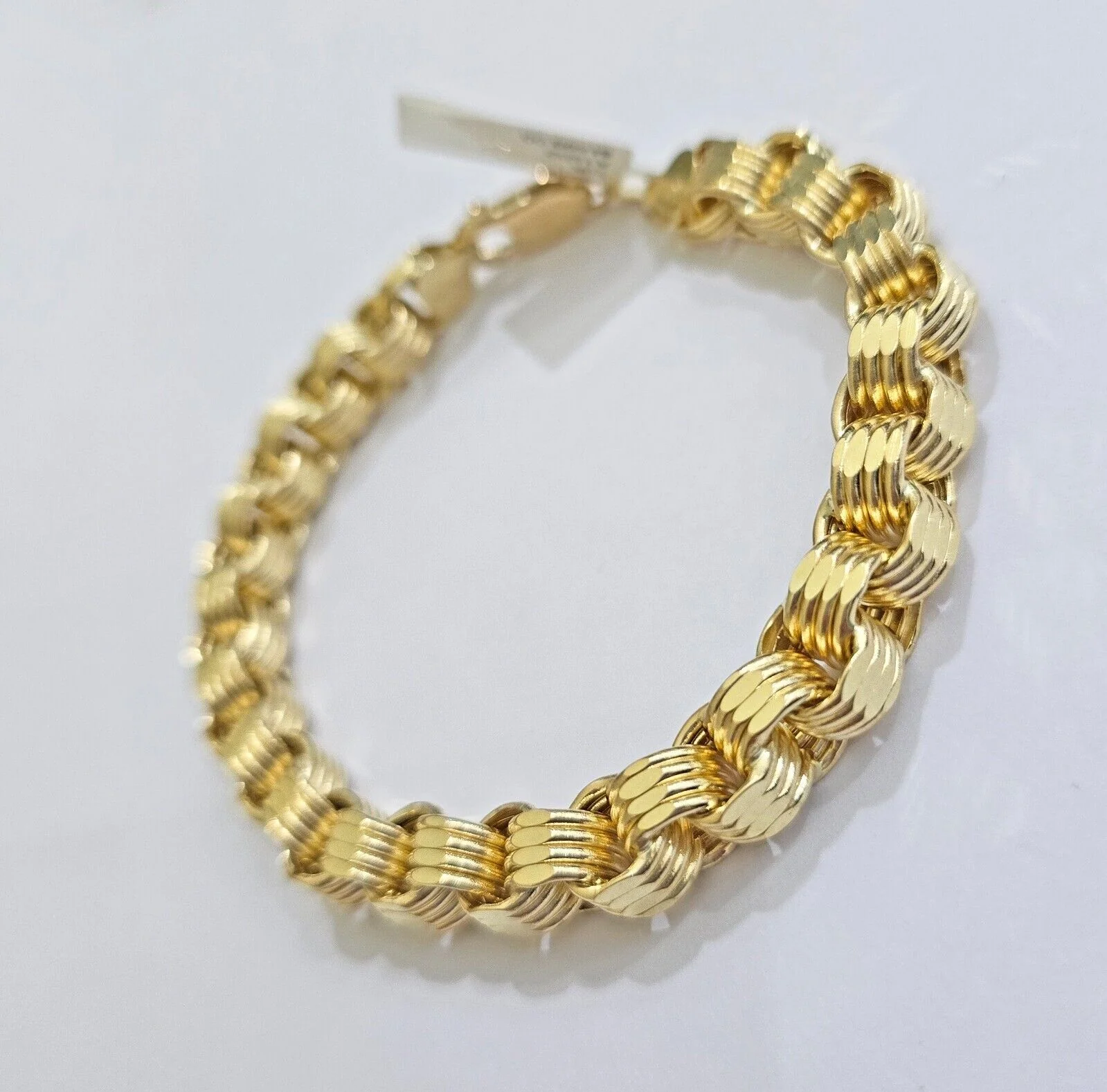 Real 10k Gold Bracelet Byzantine Box 9 Inch 8.5mm 10kt Yellow Gold Men's Genuine - Image 3
