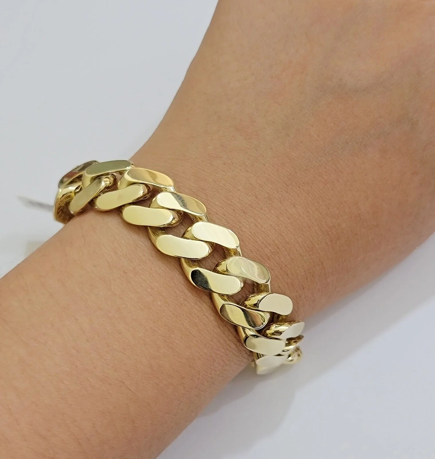 Real 10k Gold Bracelet Mens 9 inch 15mm Royal Cuban Link  10kt Yellow Gd CZ Lock - Image 6