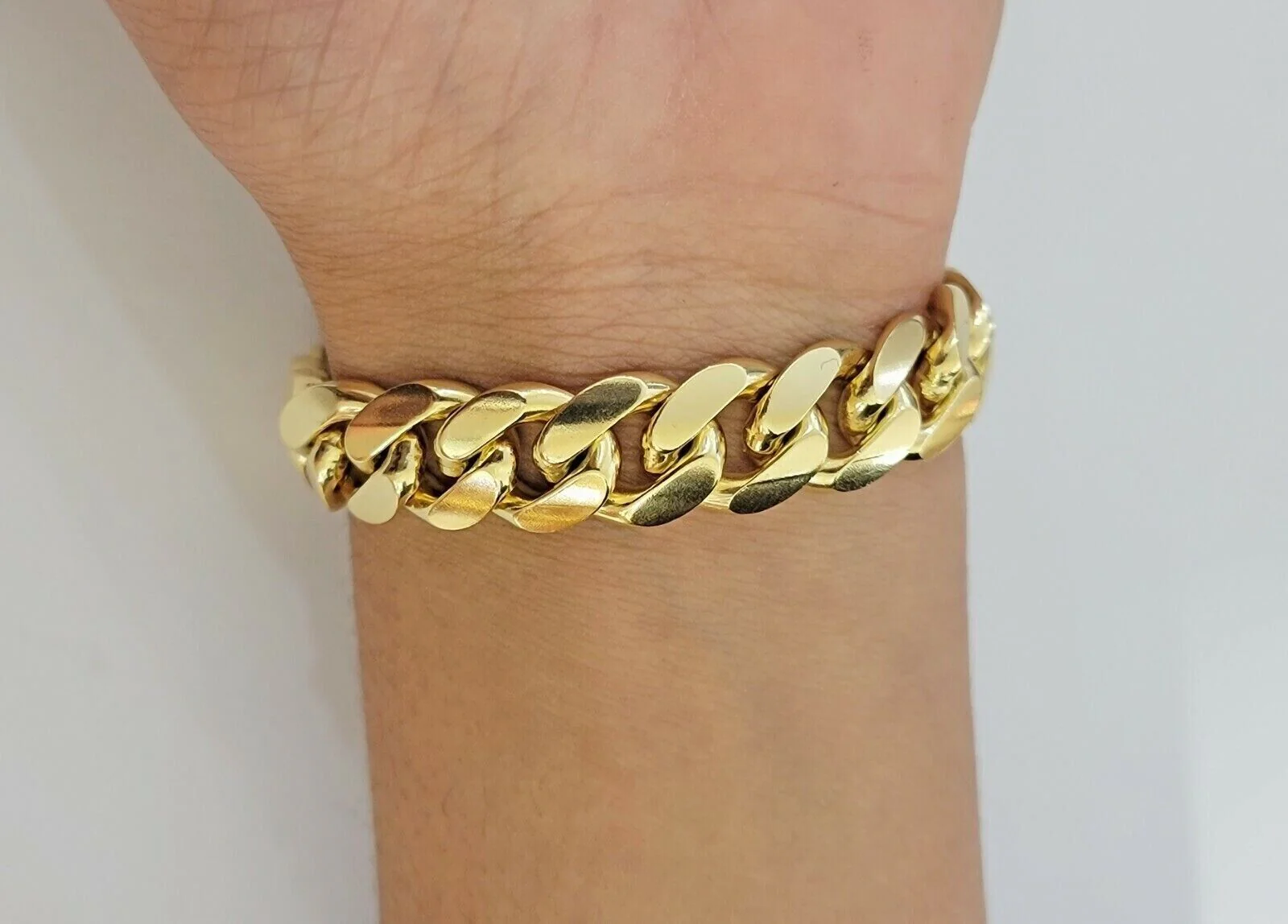 Real 10k Gold Bracelet Mens Miami Cuban Link 9 Inch 13mm Heavy SOLID 10KT , SALE - Image 7