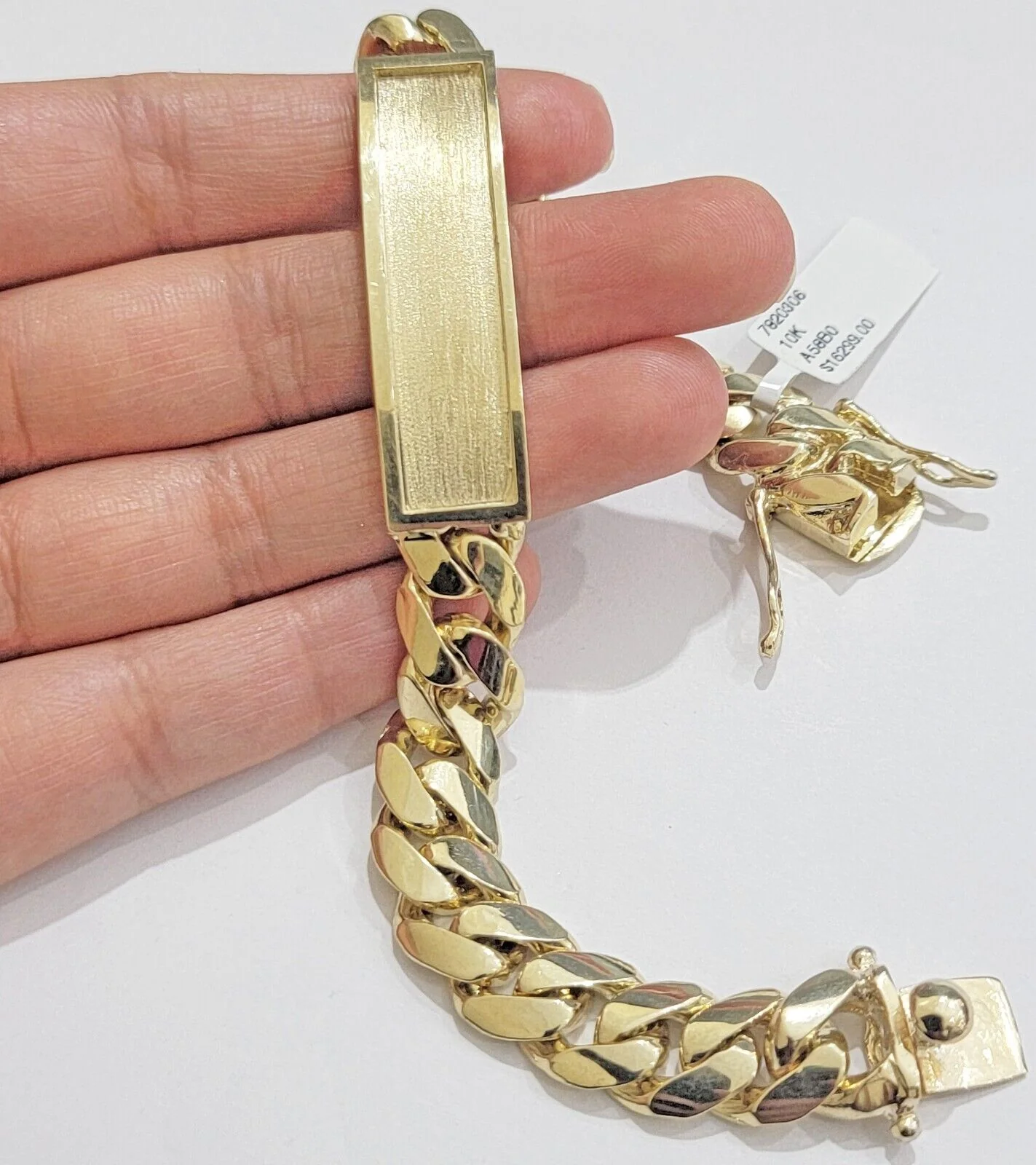 Real 10k Gold Bracelet Miami Cuban link 12mm ID Name Plate 8.5 Inch Men's Solid - Image 3