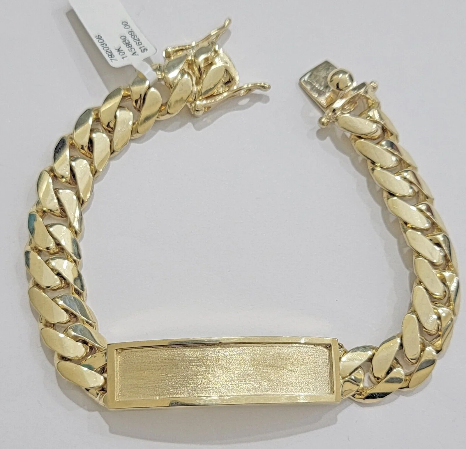 Real 10k Gold Bracelet Miami Cuban link 12mm ID Name Plate 8.5 Inch Men's Solid - Image 4