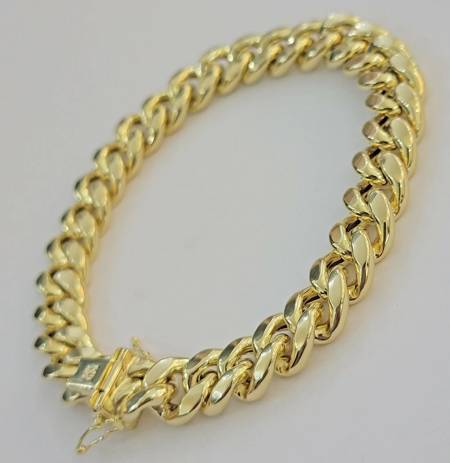 REAL 10k Gold Bracelet Miami Cuban Link 8 Inch 11mm Mens 10kt Yellow Gold Strong - Image 2