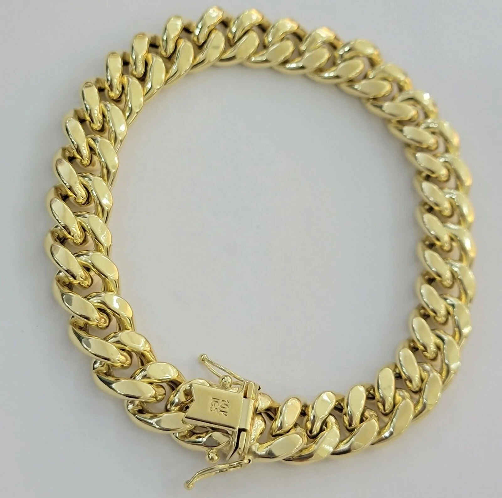 REAL 10k Gold Bracelet Miami Cuban Link 8 Inch 11mm Mens 10kt Yellow Gold Strong - Image 3