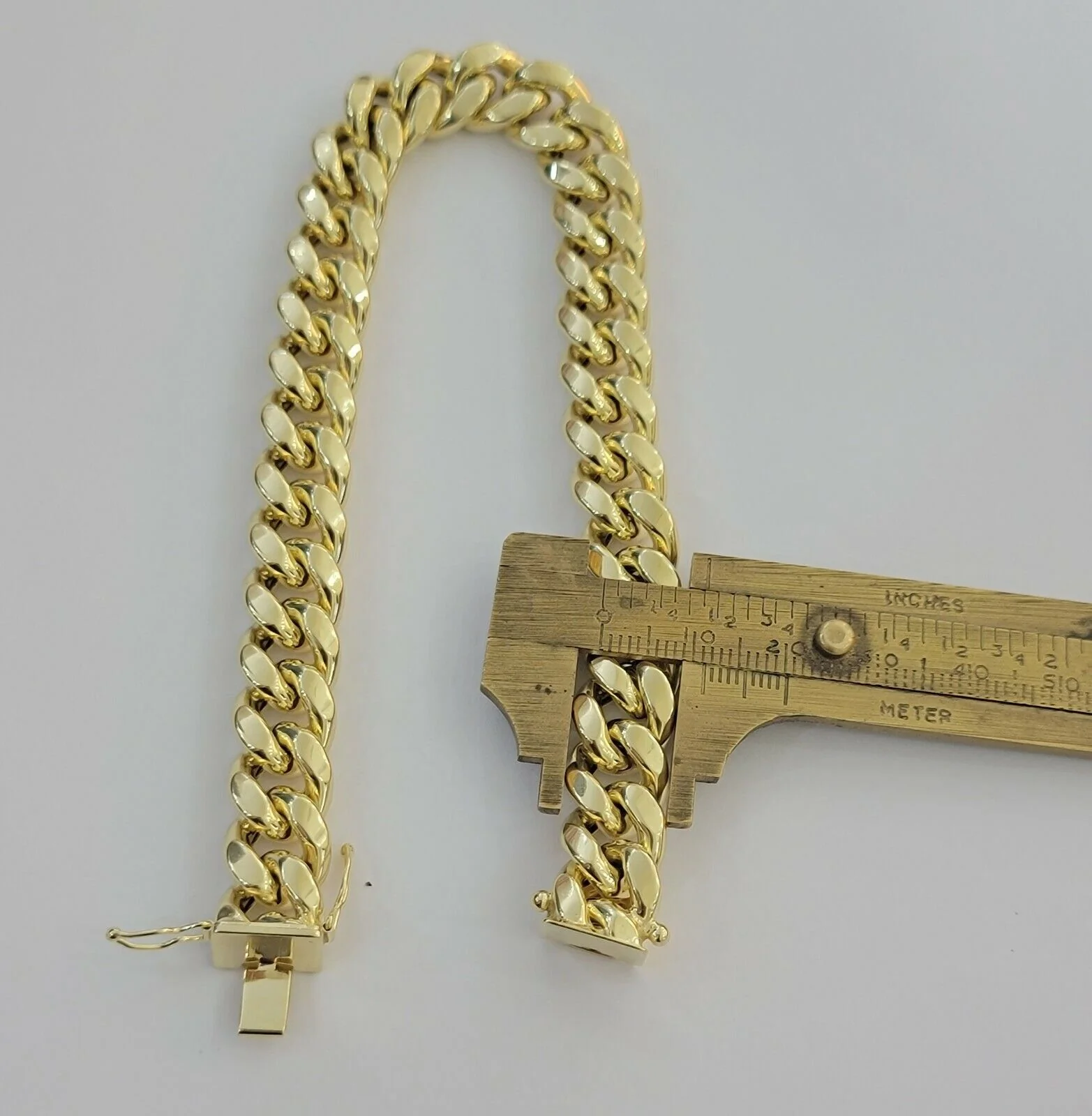 REAL 10k Gold Bracelet Miami Cuban Link 8 Inch 11mm Mens 10kt Yellow Gold Strong - Image 4