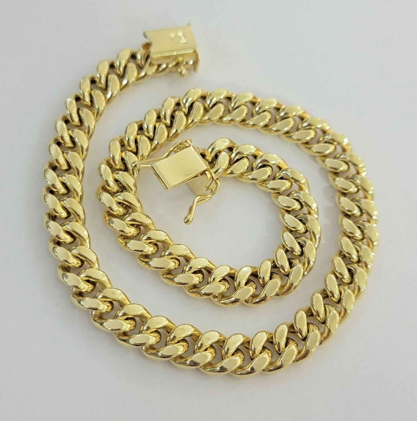Real 10k Gold Bracelet Miami Cuban Link 9" 7mm REAL 10kt Yellow Gold STRONG,MENs - Image 2