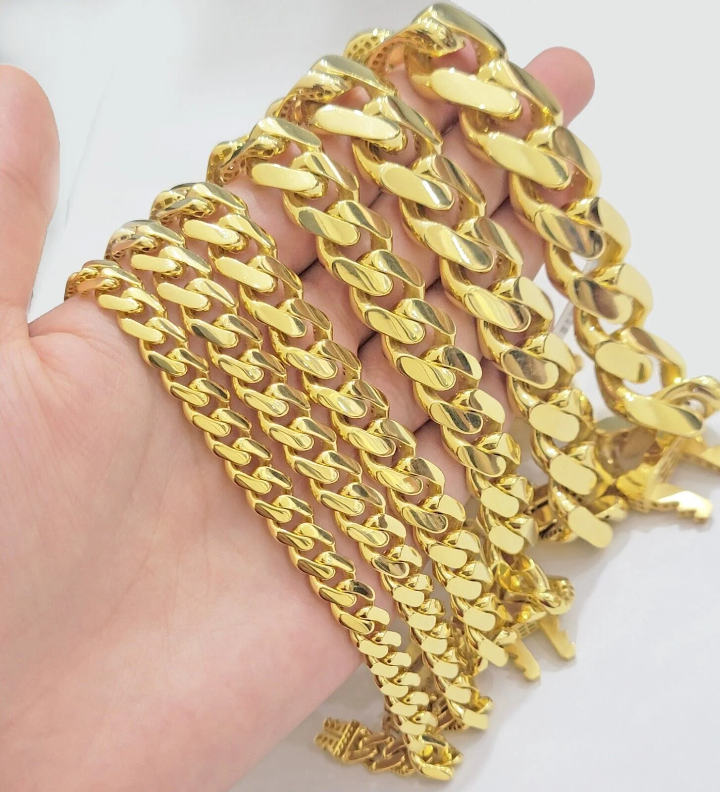Real 10k Gold Bracelet Royal Cuban Link Monaco 8mm-20mm 8-9" 10kt Yellow Gold - Image 2