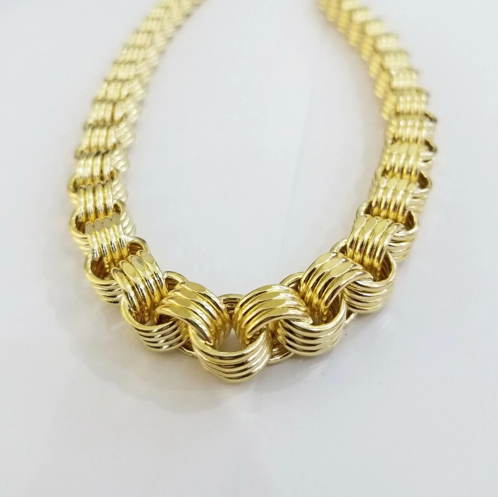 Real 10k Gold Byzantine Chain 11mm 26" Inch Men's yellow gold necklace 10kt - Image 4