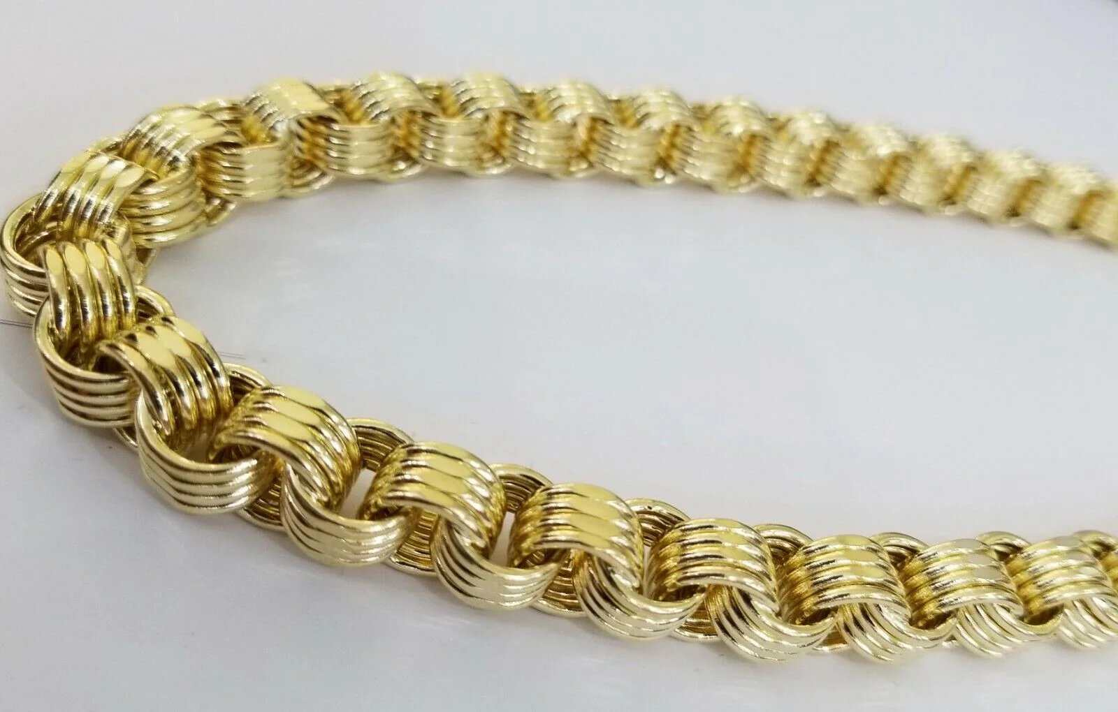 Real 10k Gold Byzantine Chain 11mm 26" Inch Men's yellow gold necklace 10kt - Image 6