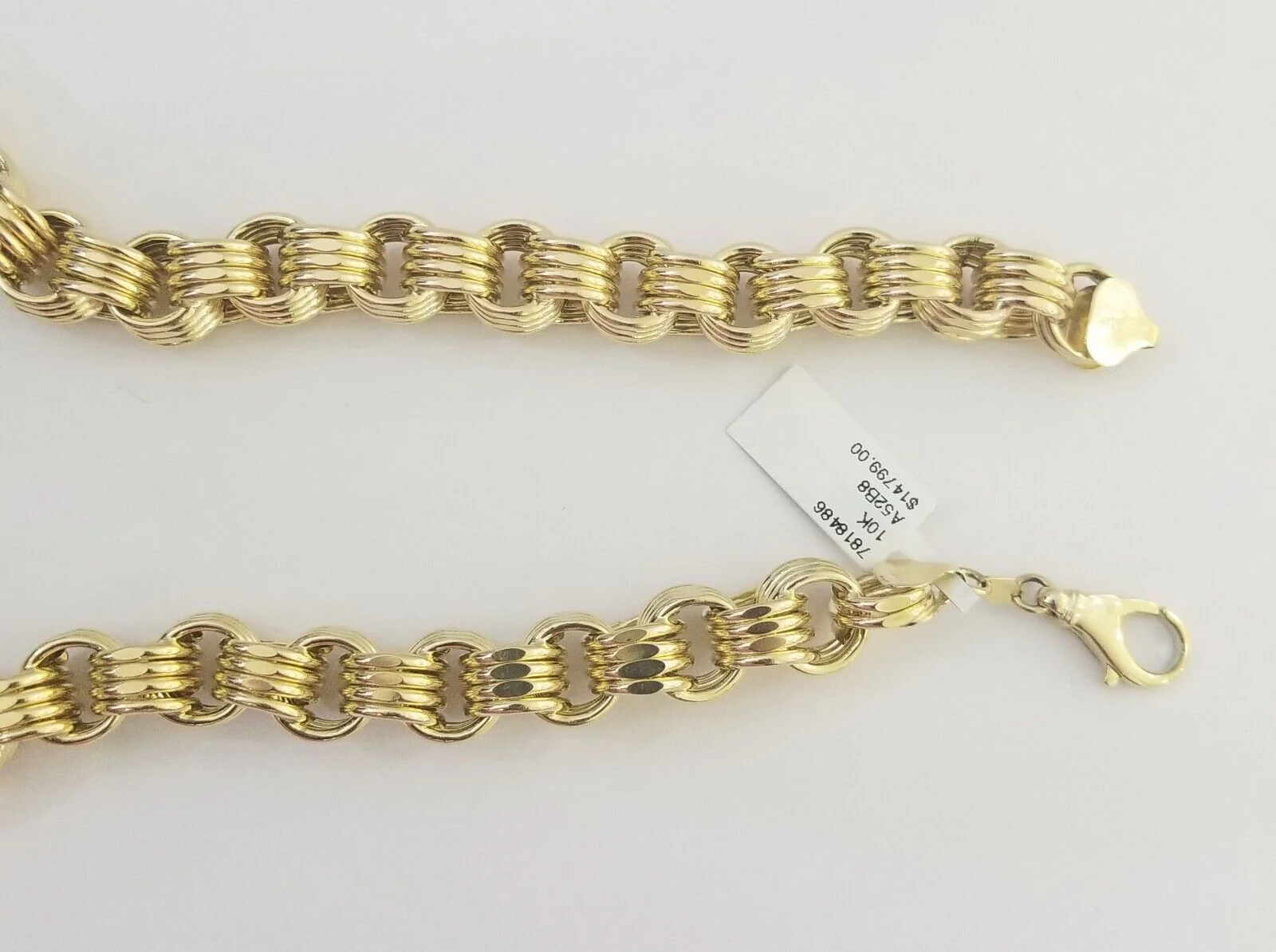Real 10k Gold Byzantine Chain 11mm necklace 24" Men's 10kt yellow gold Box Chain - Image 7