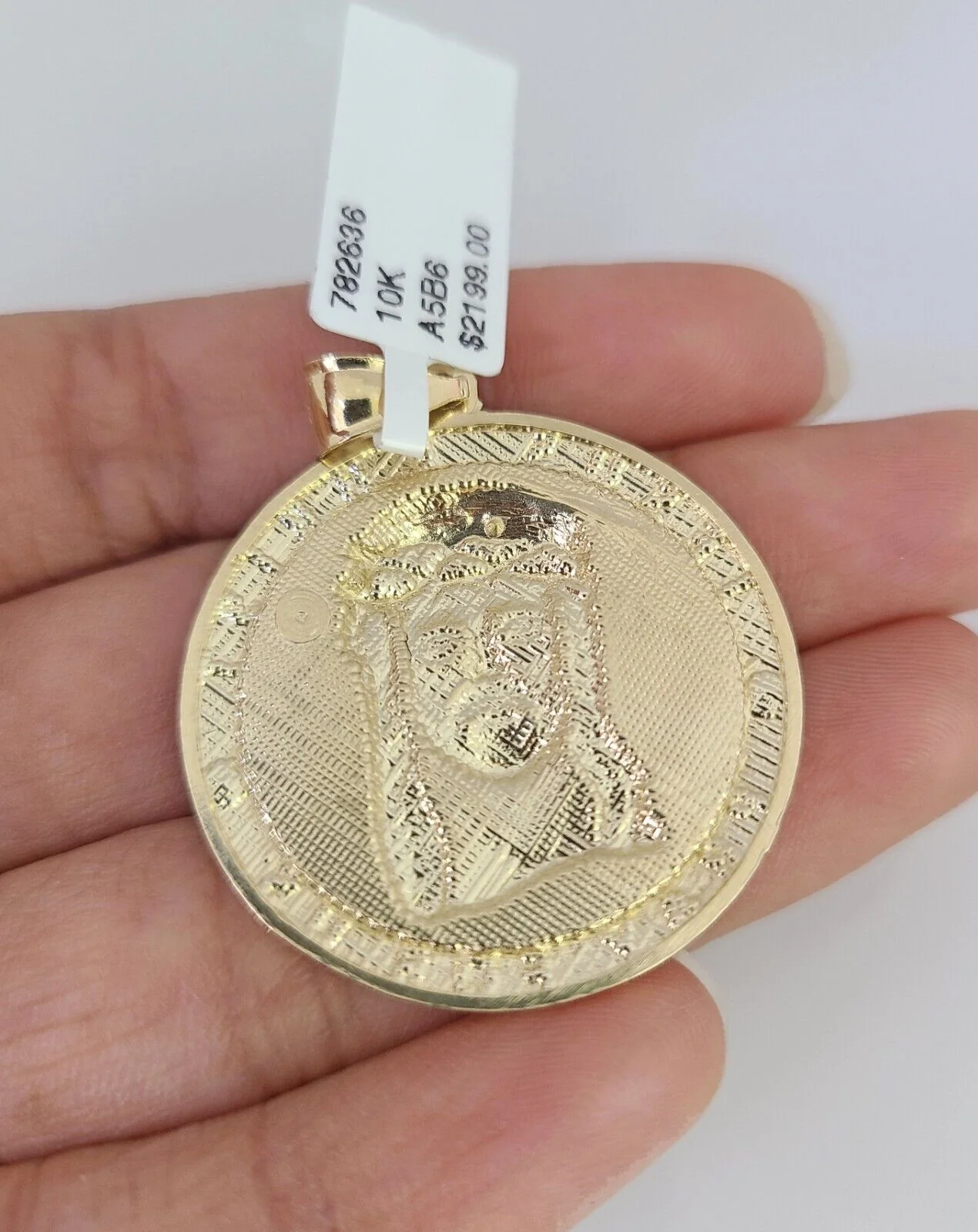 Real 10k Gold Byzantine Chain Jesus Charm Pendant SET 3mm 24 Inch Mens Necklace - Image 7