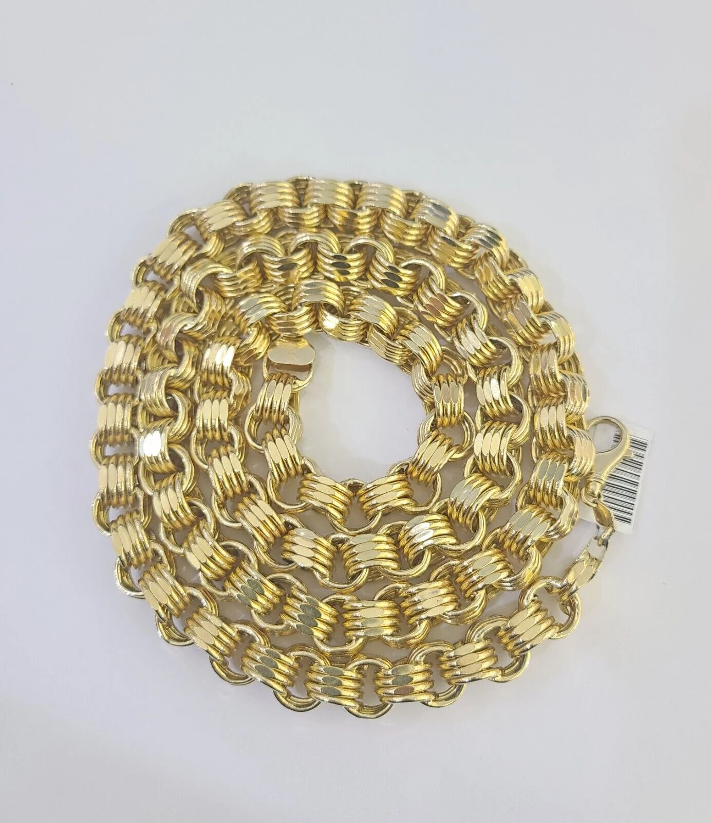 REAL 10k Gold Byzantine Chain Necklace Lobster Clasp 10mm 20"22" 24" 26" 28" 30" - Image 5
