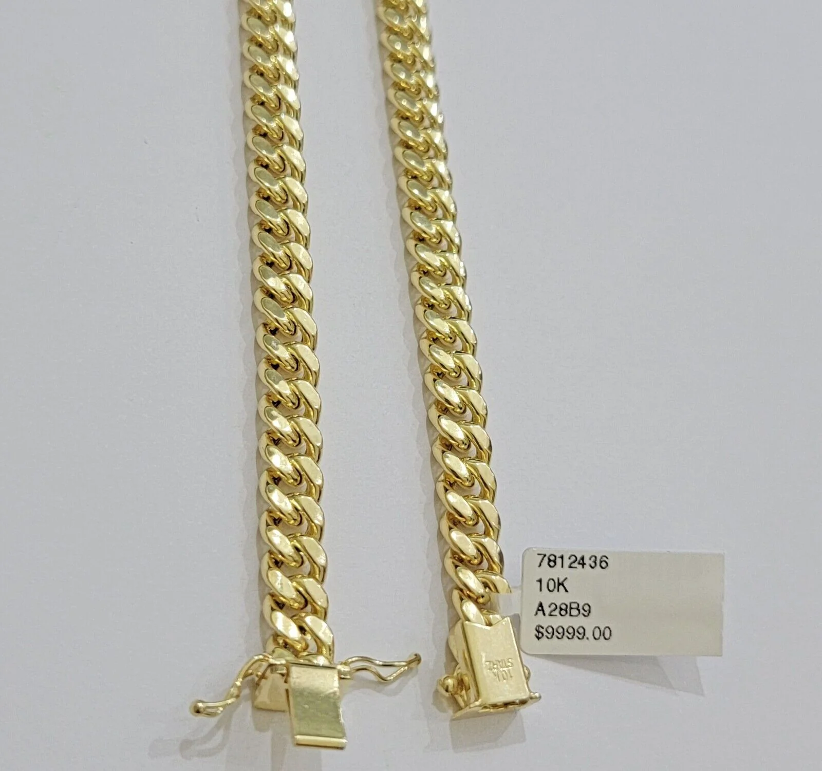 Real 10k Gold Chain 7mm 24 Inch Miami Cuban Link Box Clasp Mens 10kt Yellow Gold - Image 5