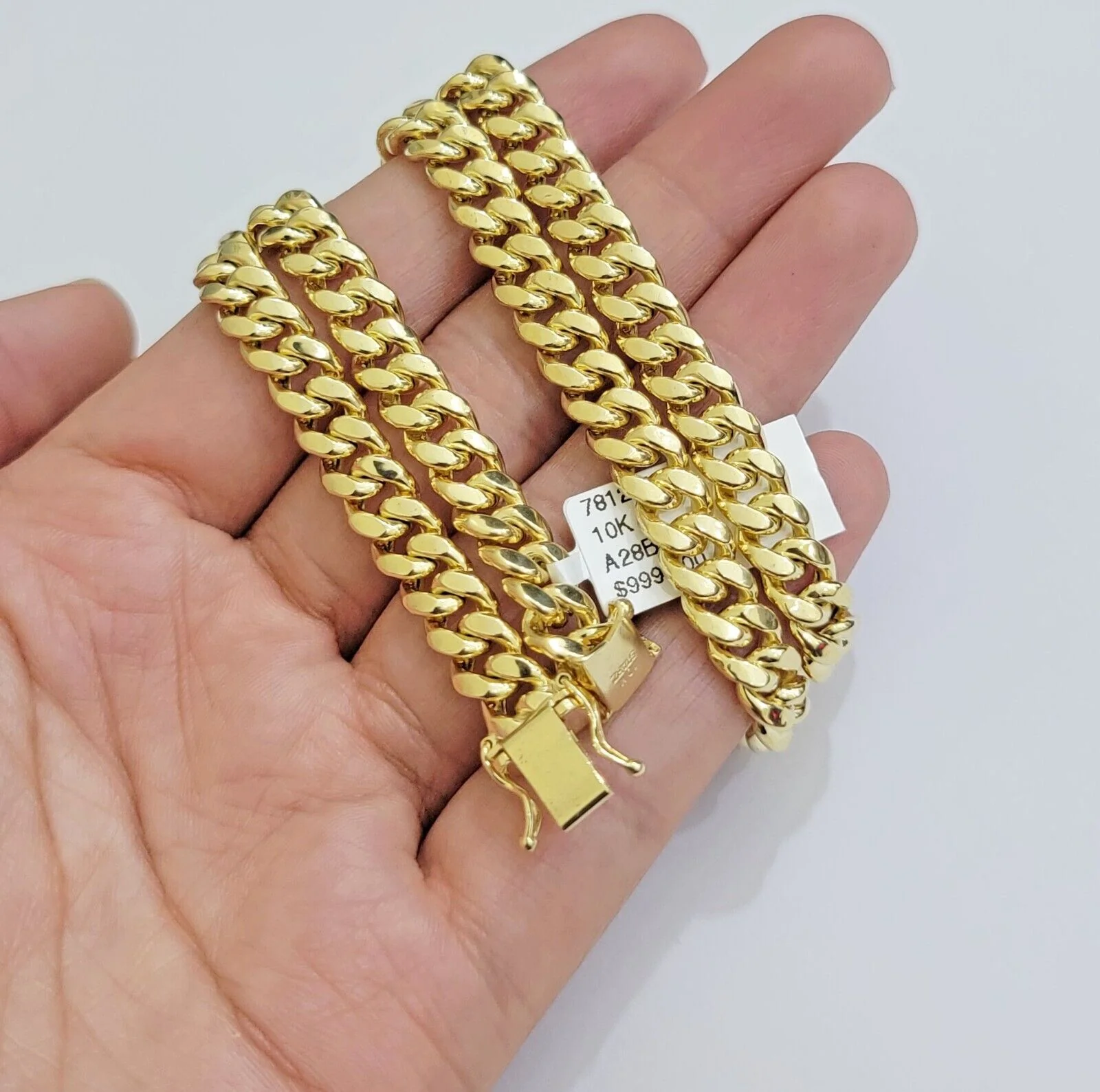 Real 10k Gold Chain 7mm 24 Inch Miami Cuban Link Box Clasp Mens 10kt Yellow Gold - Image 7