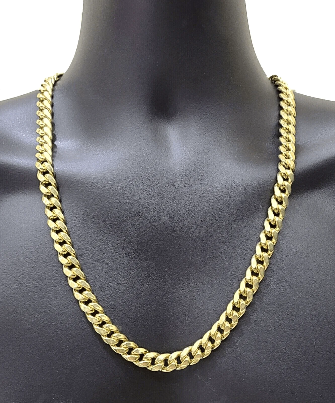 Real 10k Gold Chain 9mm 22 Inch Miami Cuban Link Necklace Strong Mens 10KT Gold
