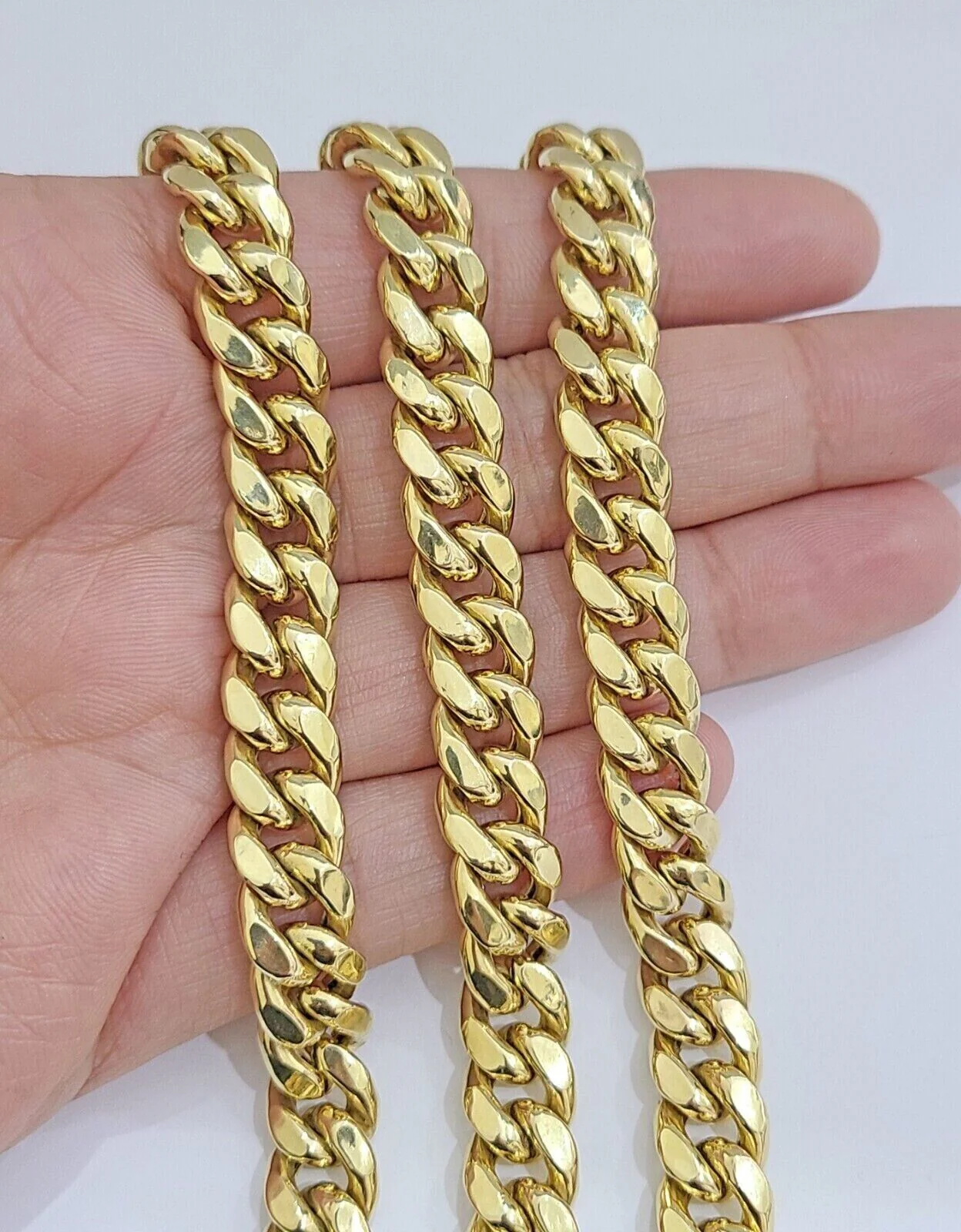Real 10k Gold Chain 9mm 22 Inch Miami Cuban Link Necklace Strong Mens 10KT Gold - Image 7