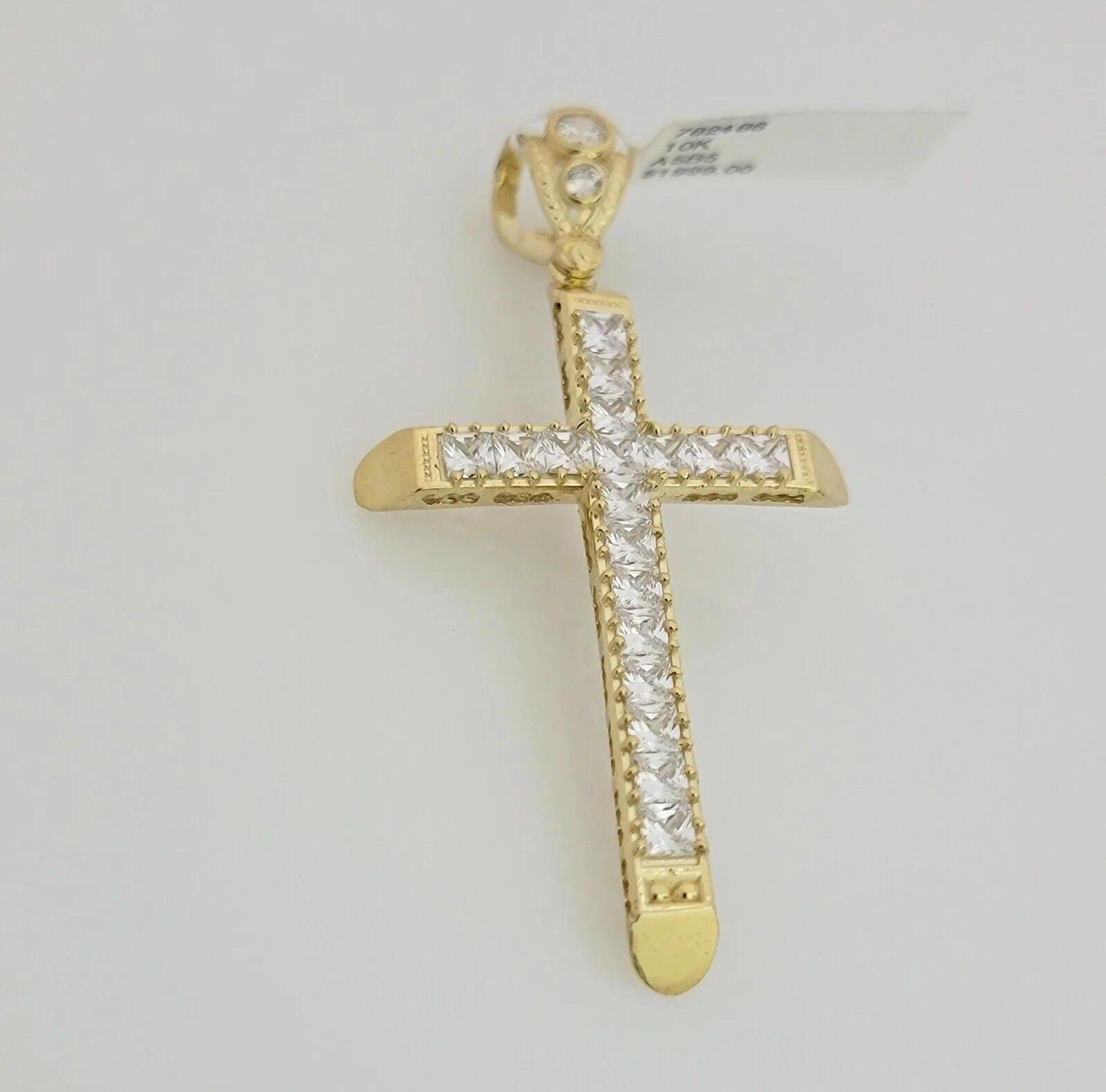 Real 10k Gold Chain Cross Charm Pendant Set Solid 4mm 22 Inch Rope Necklace Mens - Image 5