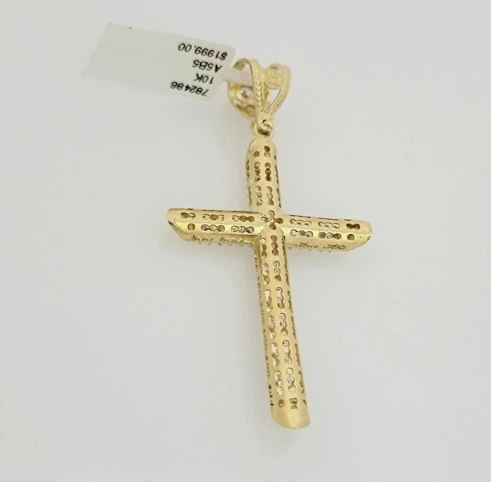 Real 10k Gold Chain Cross Charm Pendant Set Solid 4mm 22 Inch Rope Necklace Mens - Image 7