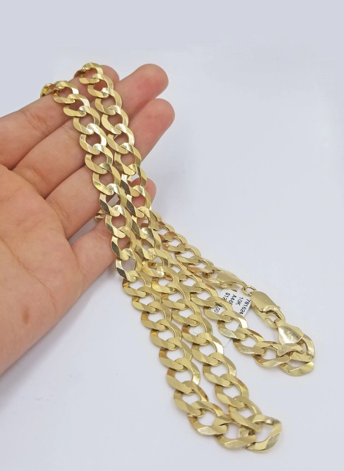 Real 10k Gold Chain Cuban Curb Link 18 Inch 10mm Solid 10kt Yellow Gold Necklace - Image 5