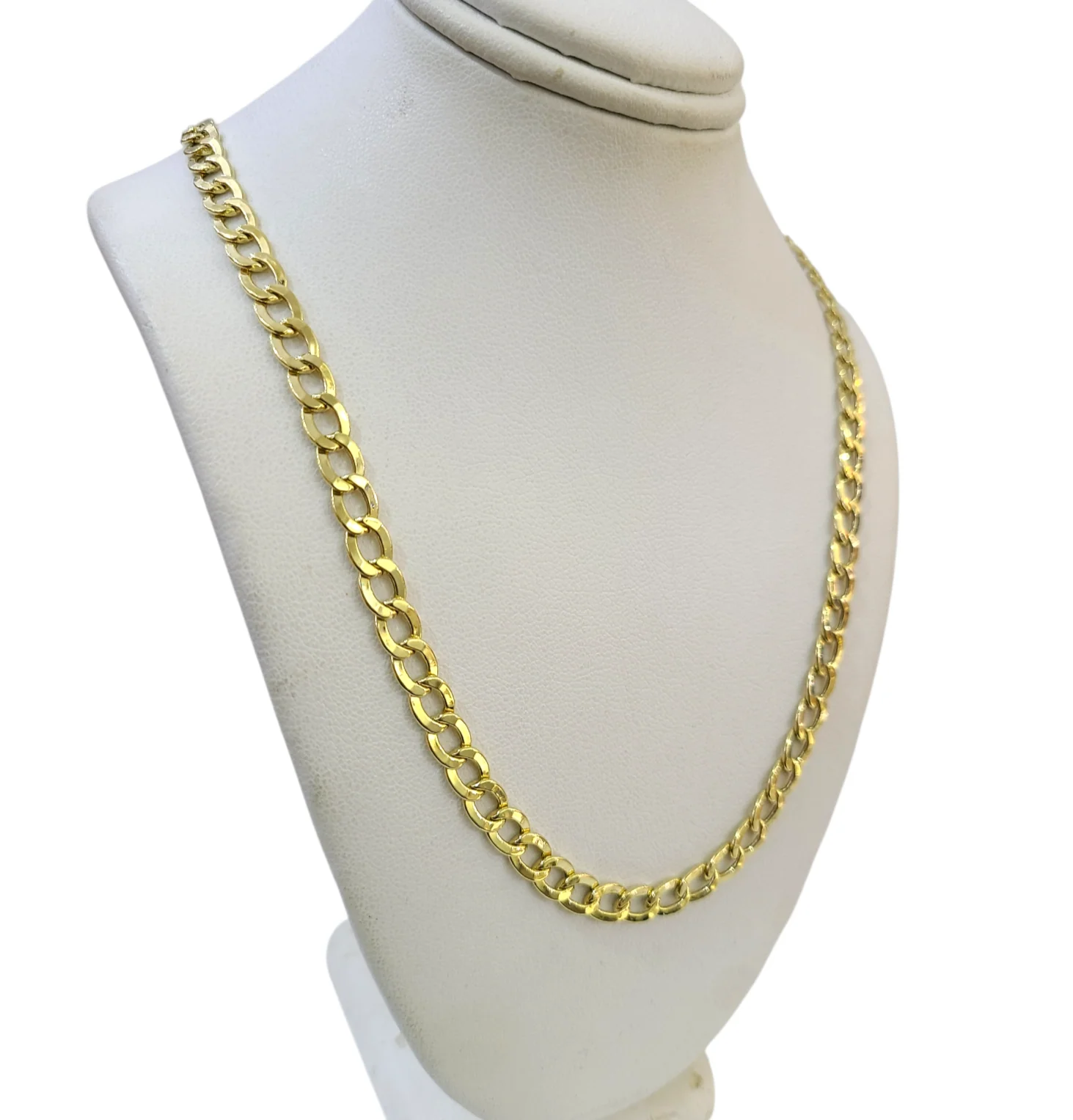 Real 10k Gold Chain Cuban Curb Link 20 Inch 5.5mm 10kt Yellow Gold Necklace - Image 5