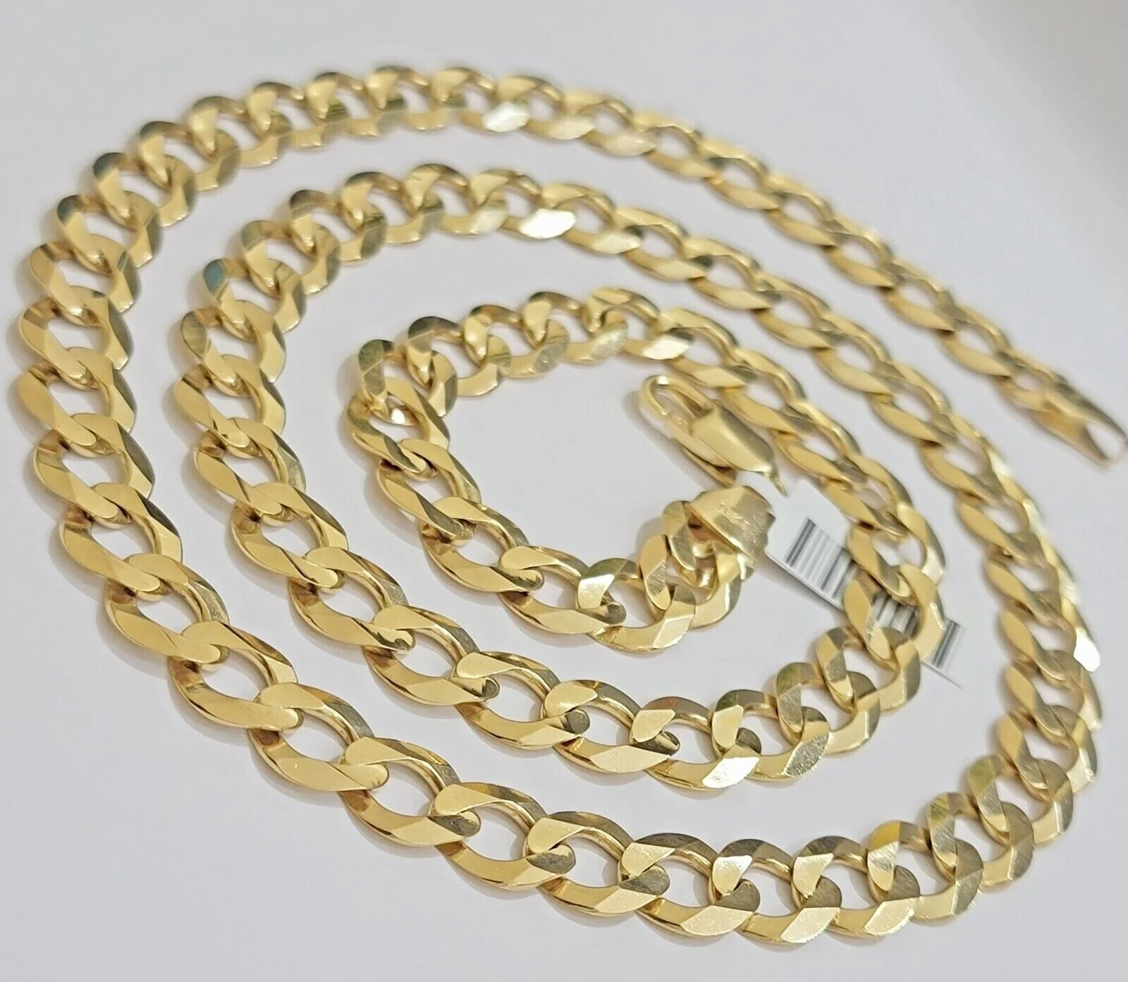 Real 10k Gold Chain Cuban Curb Link 22 Inch 10mm Solid 10kt Yellow Gold Necklace - Image 4